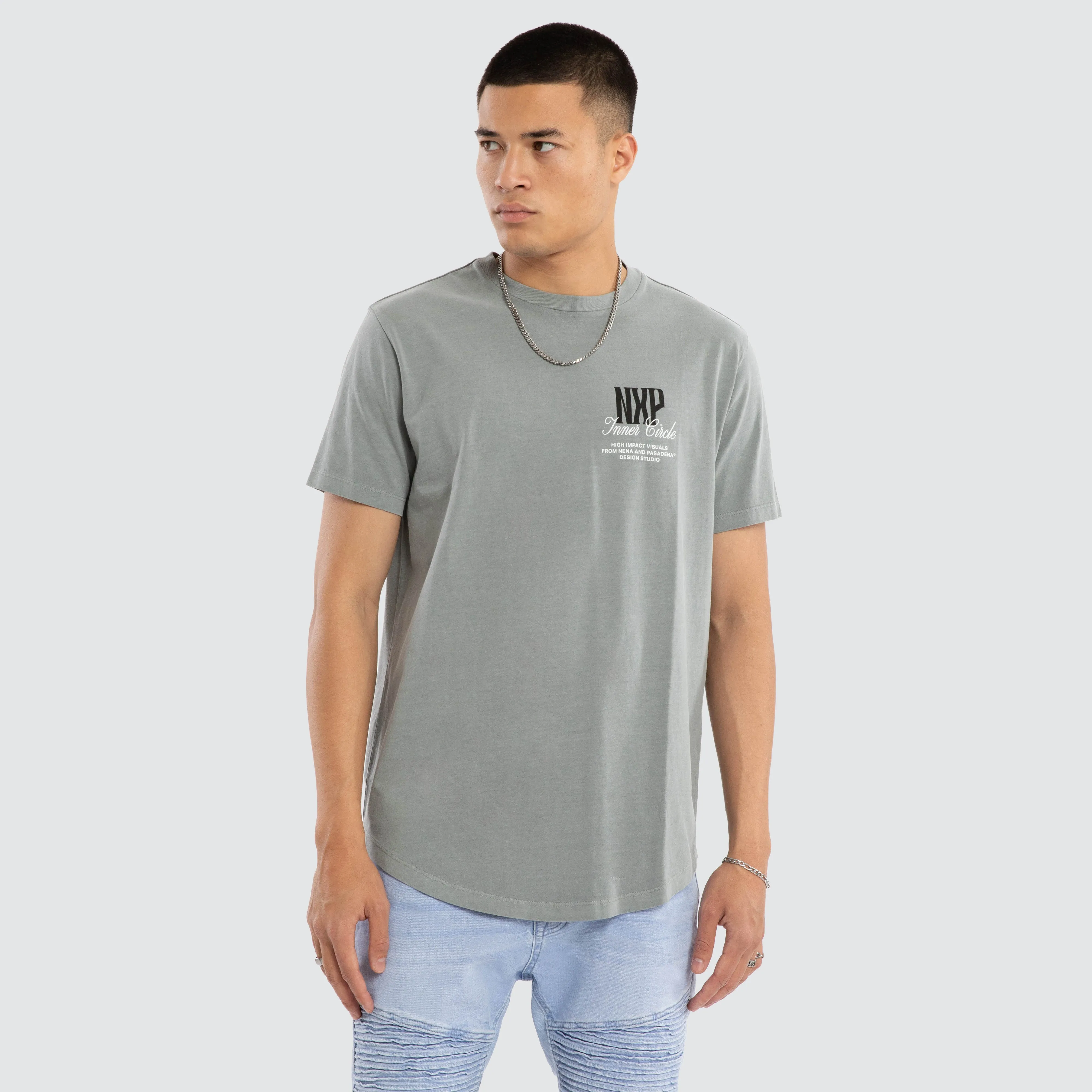 Dynamic Dual Curved Tee Pigment Neutral Grey sold by Neverland product image thumbnail 3