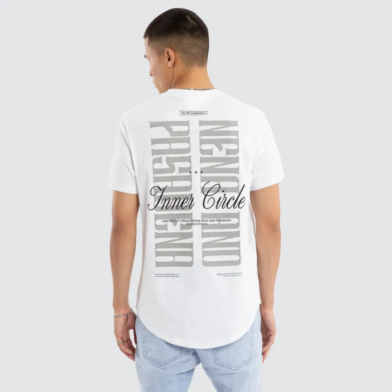 Dynamic Dual Curved Tee Optical White sold by Neverland