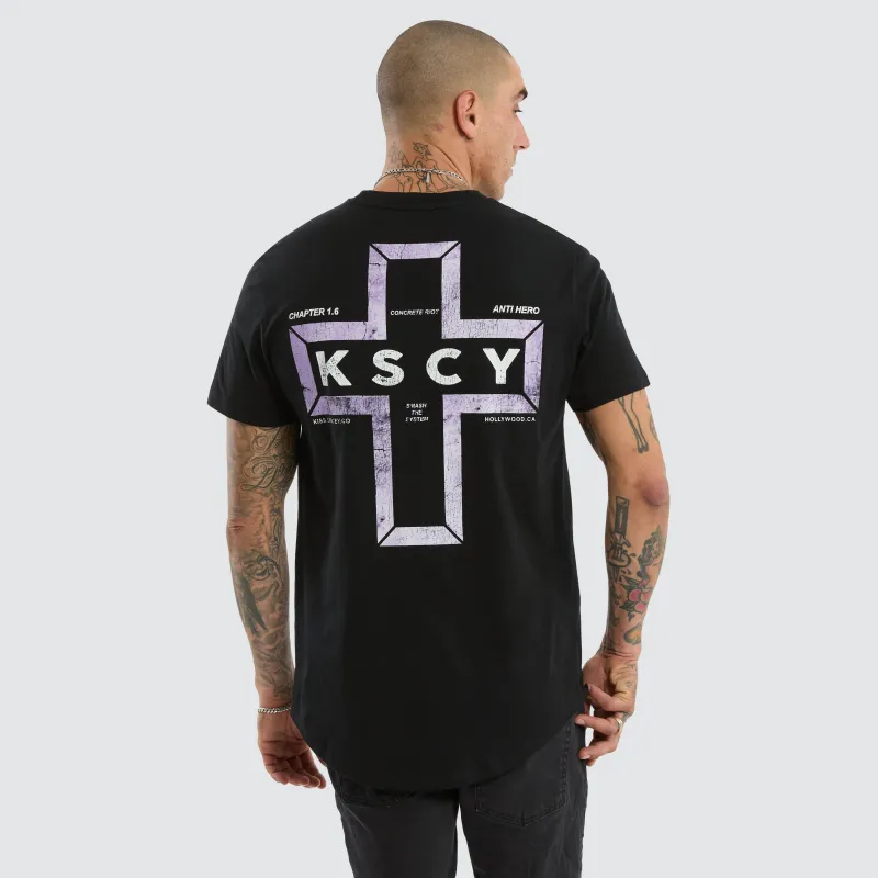 Dominus Dual Curved Tee Jet Black made by Neverland