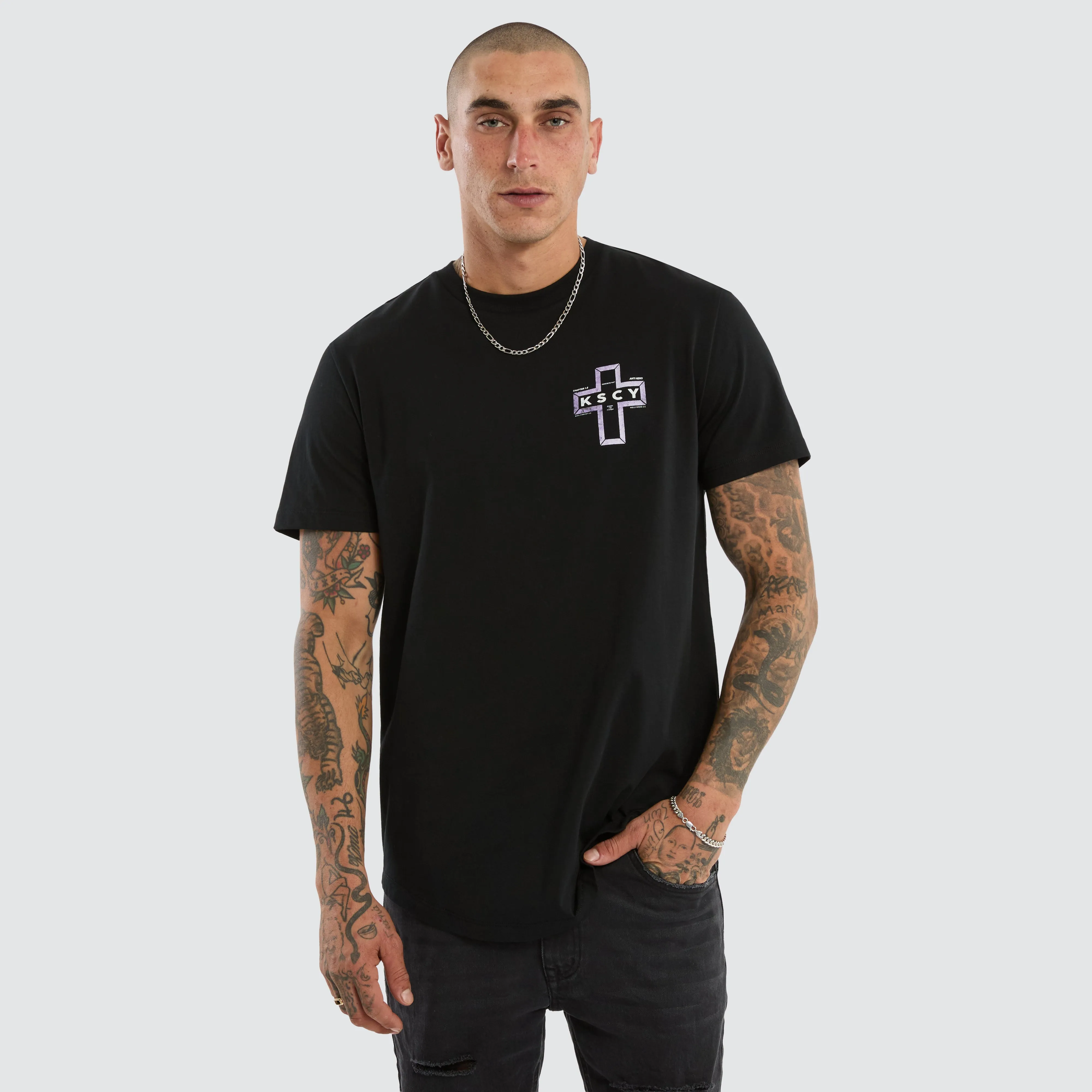 Dominus Dual Curved Tee Jet Black sold by Neverland product image thumbnail 3