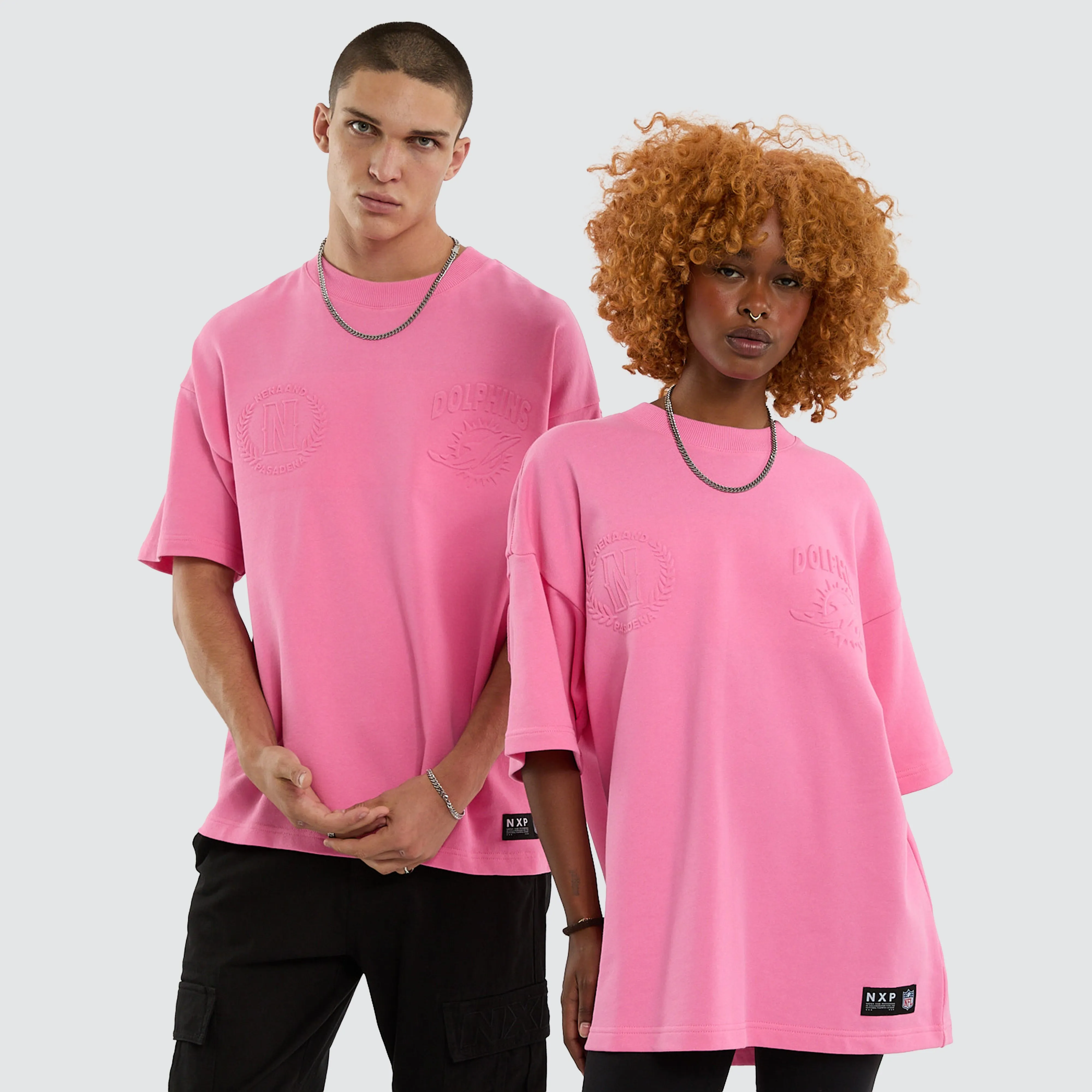 Miami Dolphins NFL Crest Loopback Tee Pink sold by Neverland