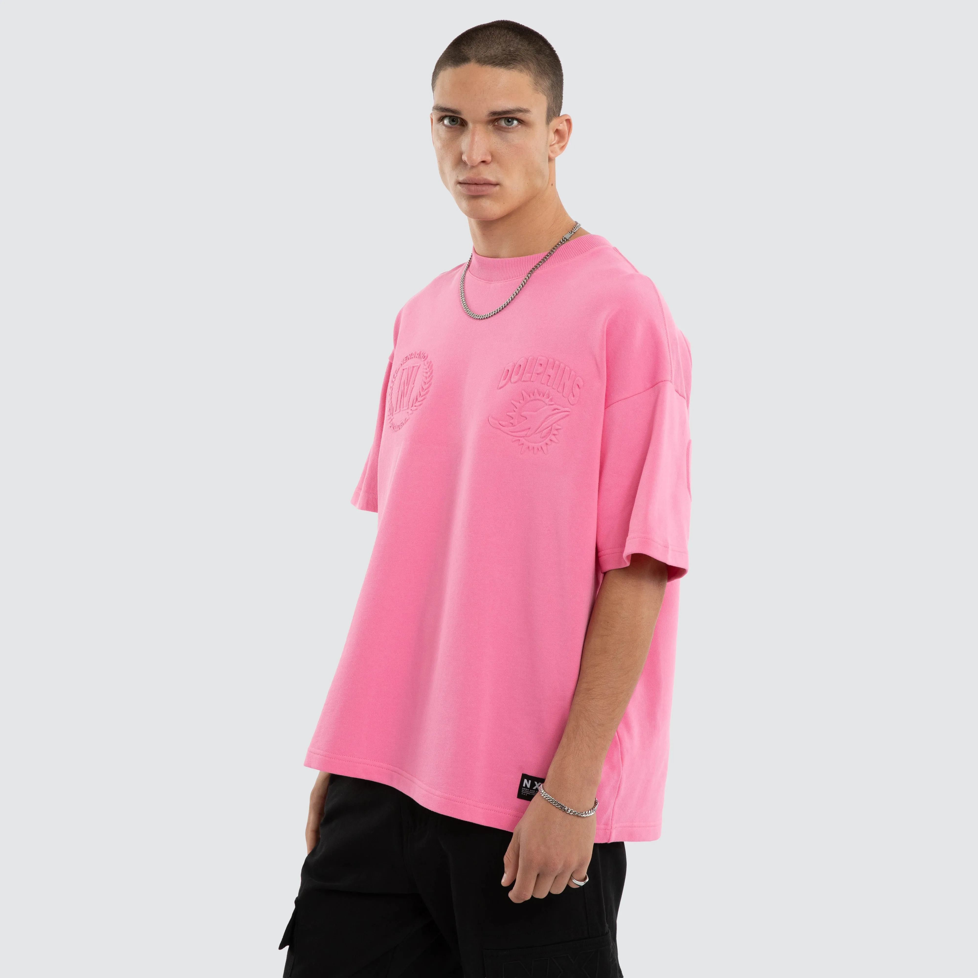 Miami Dolphins NFL Crest Loopback Tee Pink sold by Neverland product image thumbnail 5