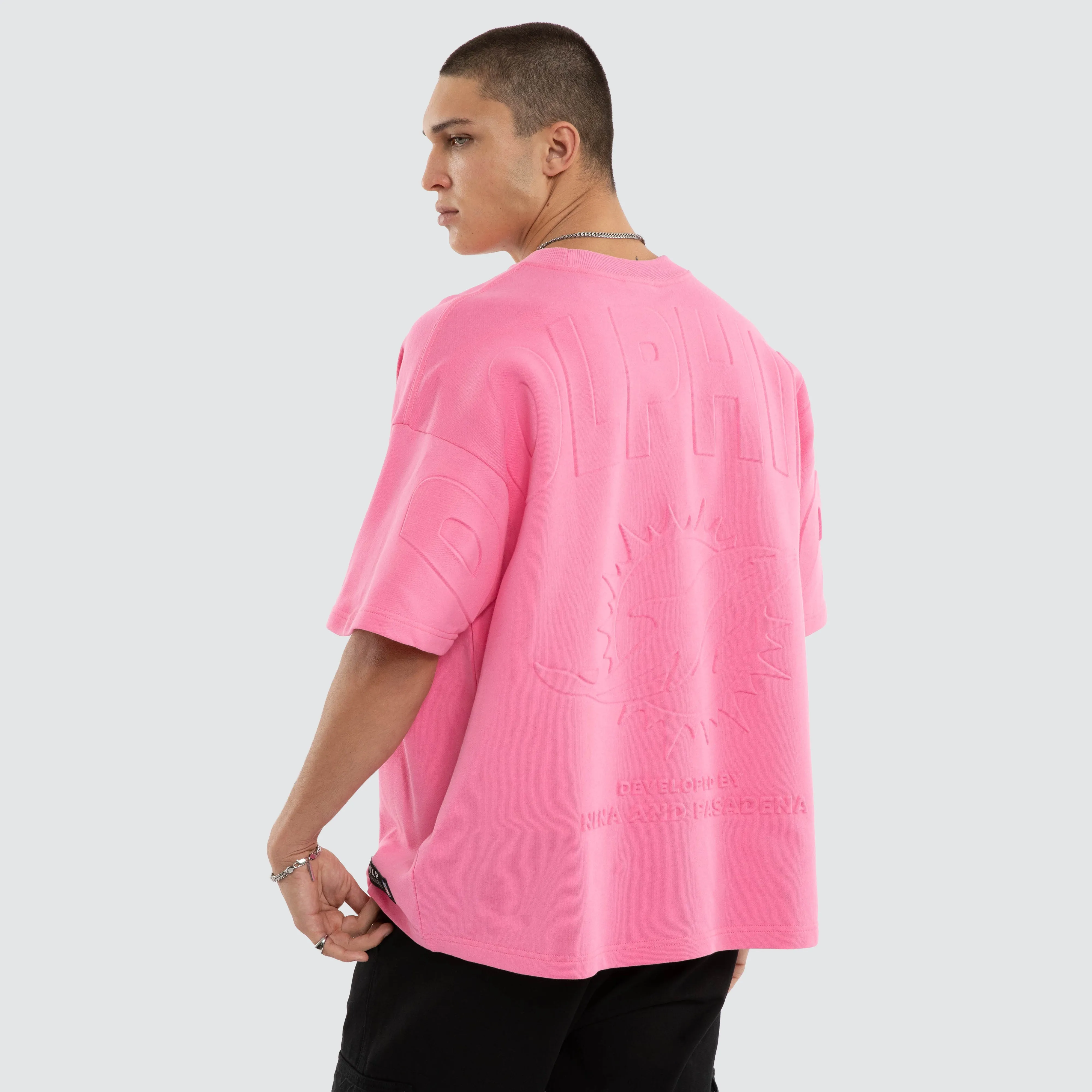 Miami Dolphins NFL Crest Loopback Tee Pink sold by Neverland product image thumbnail 4