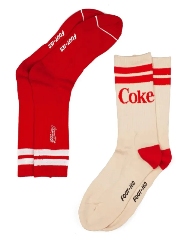 Coke Smile Sneaker Socks 2 Pack Multi Colour sold by Neverland