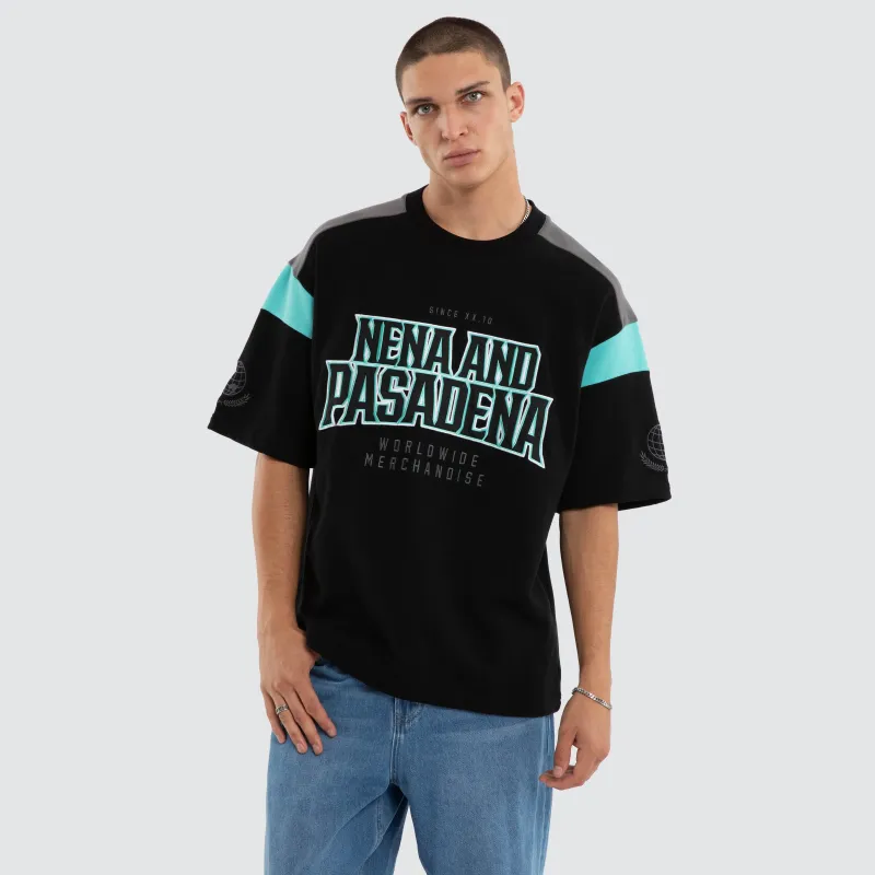 Conquer Loopback Raptor Tee Black/Turquoise sold by Neverland