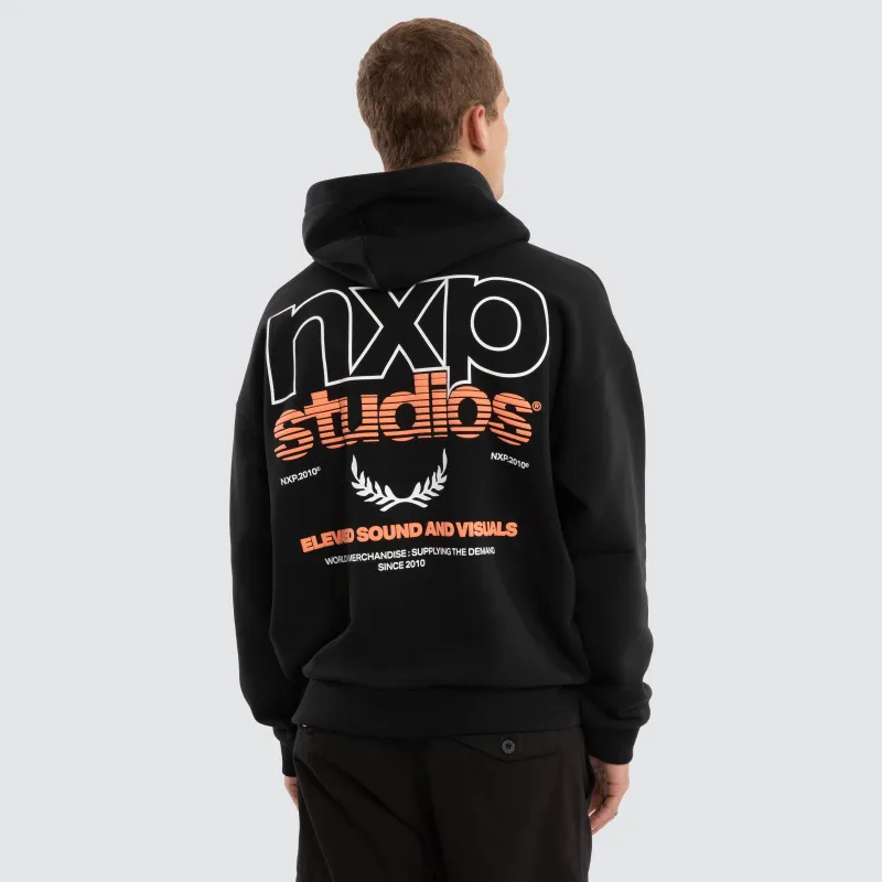 Major Box Fit Hoodie Anthracite Black made by Nena and Pasadena