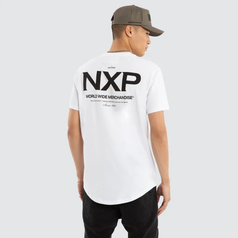 Peak Dual Curved Tee Optical White sold by Neverland