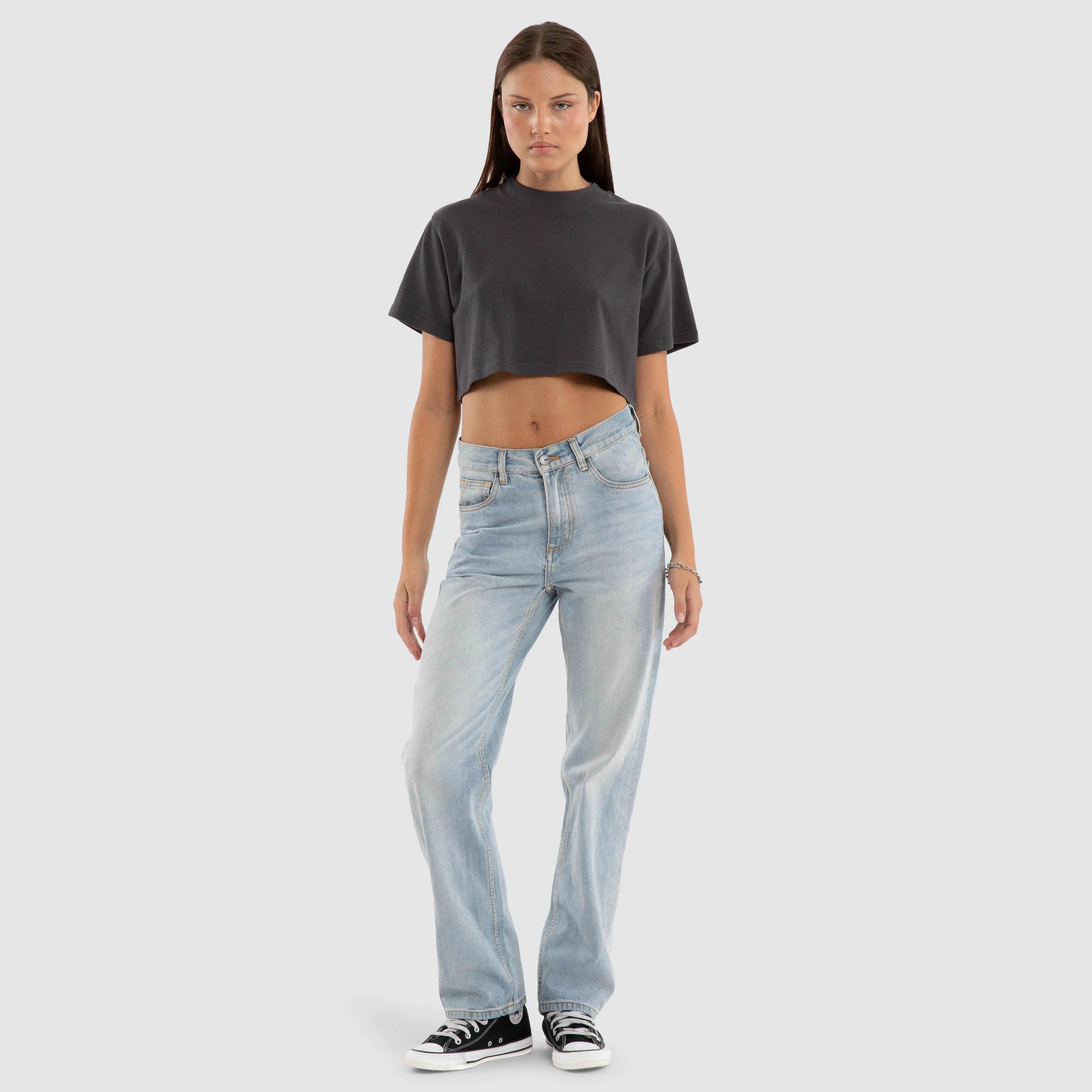 Vail Crop Tee Asphalt sold by Neverland product image thumbnail 5