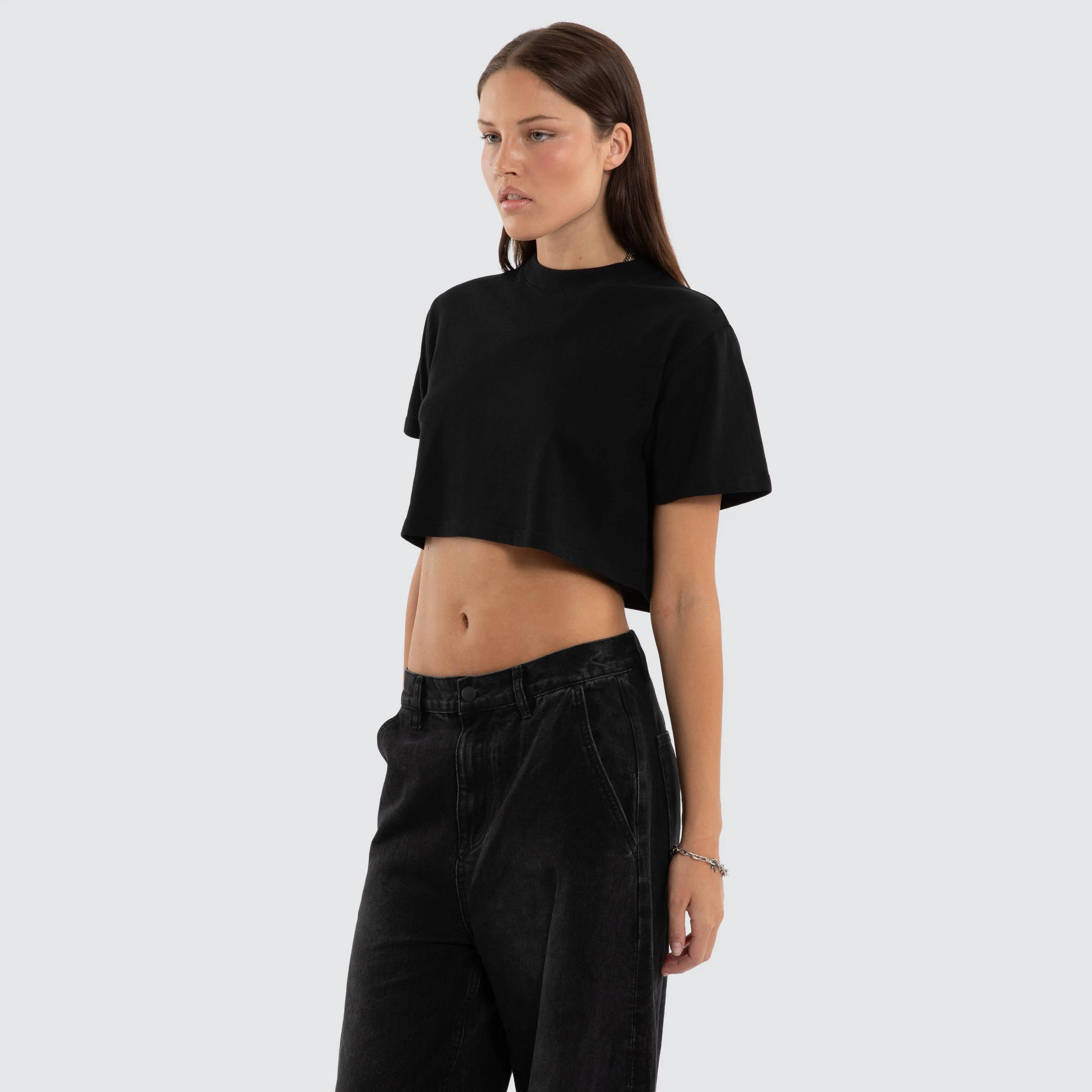 Vail Crop Tee Jet Black sold by Neverland product image thumbnail 3