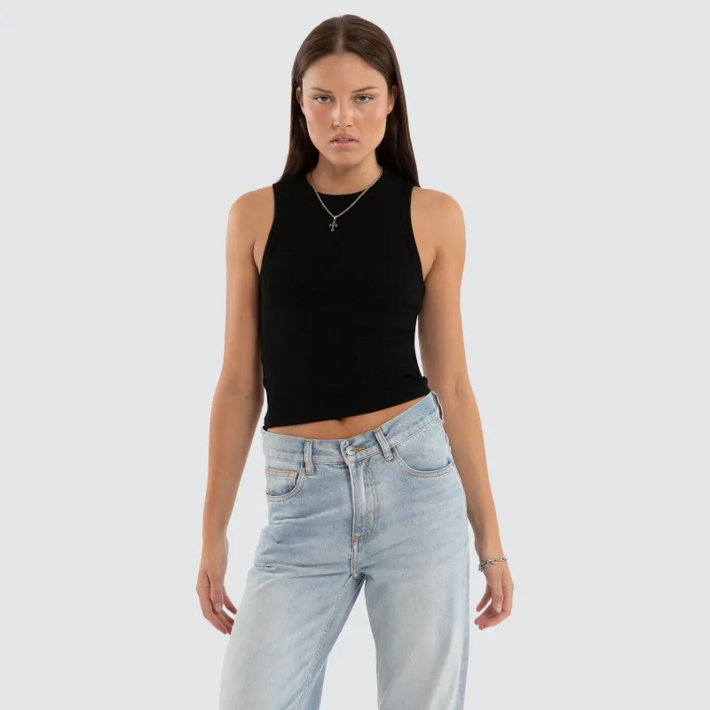 Marais Rib Tank Jet Black made by Neverland