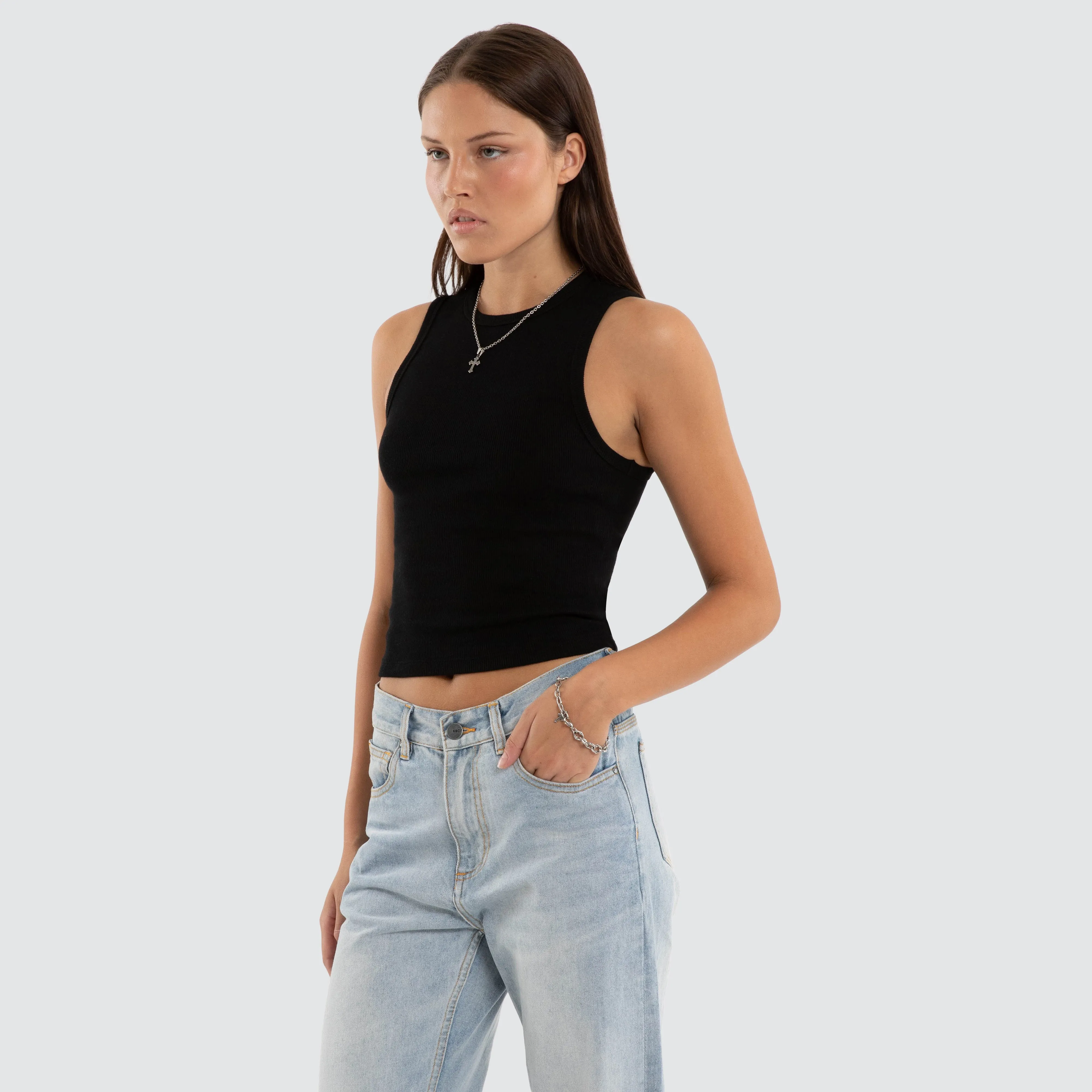 Marais Rib Tank Jet Black sold by Neverland product image thumbnail 3