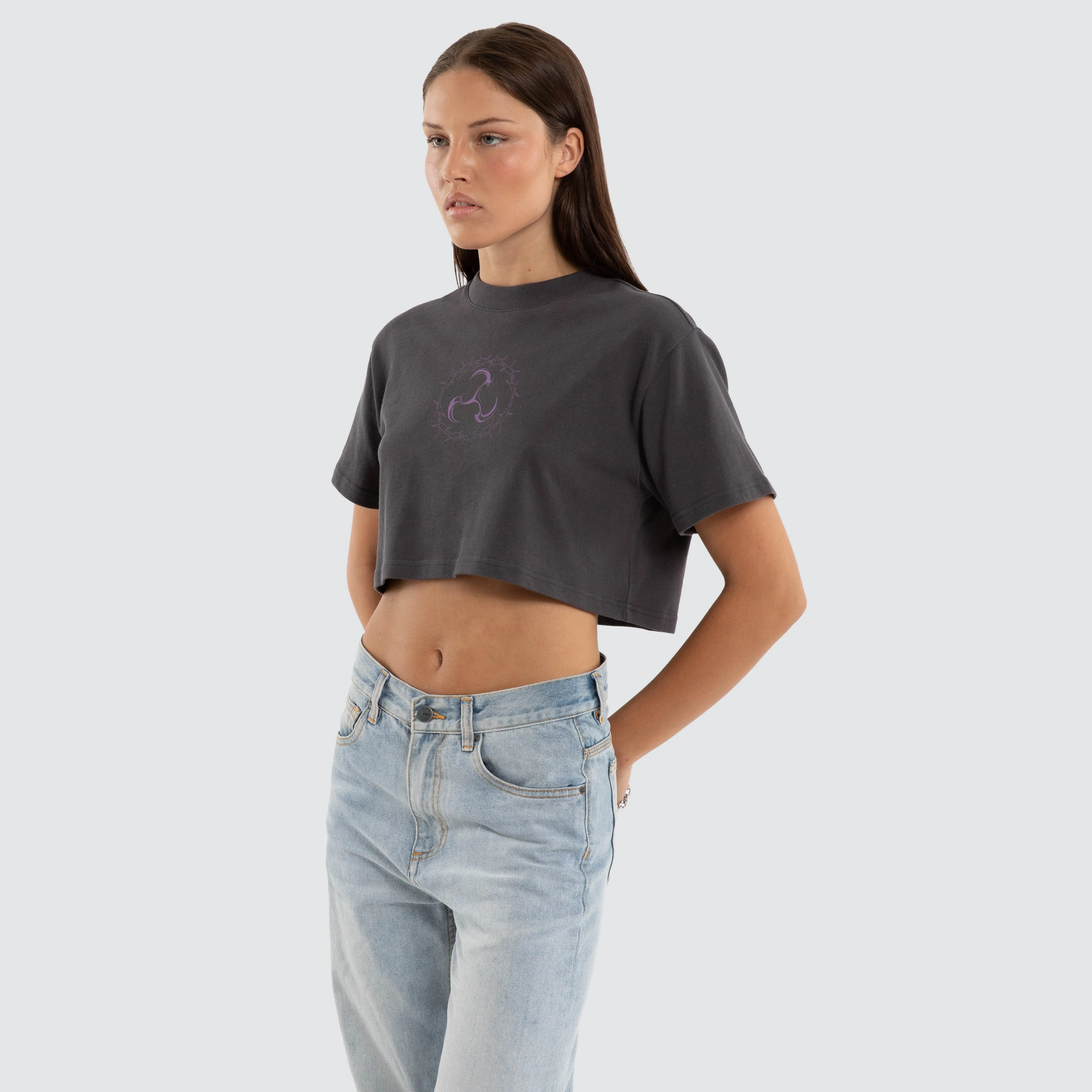 Elara Crop Tee Asphalt sold by Neverland product image thumbnail 4