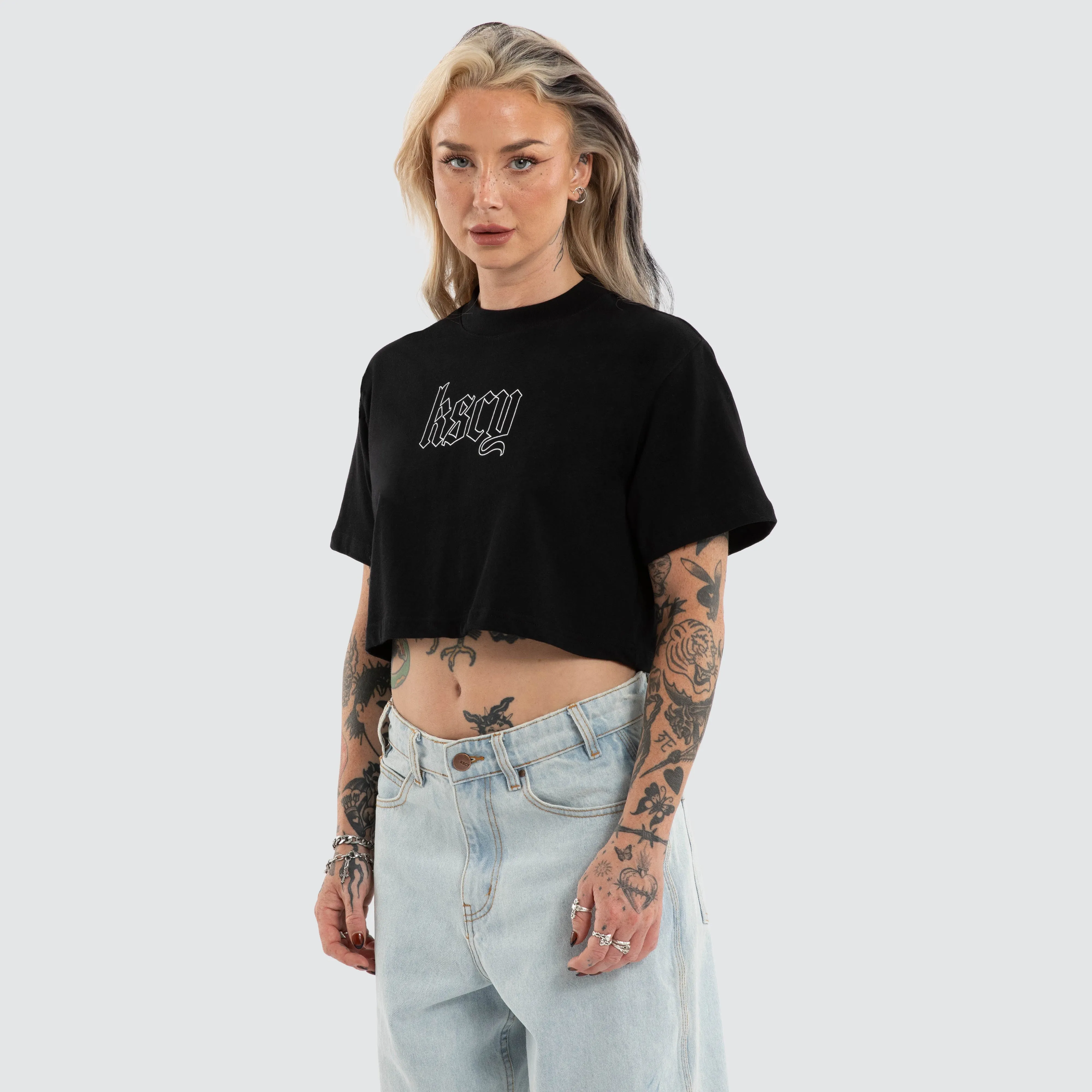 Seraphina Crop Tee Jet Black sold by Neverland product image thumbnail 4