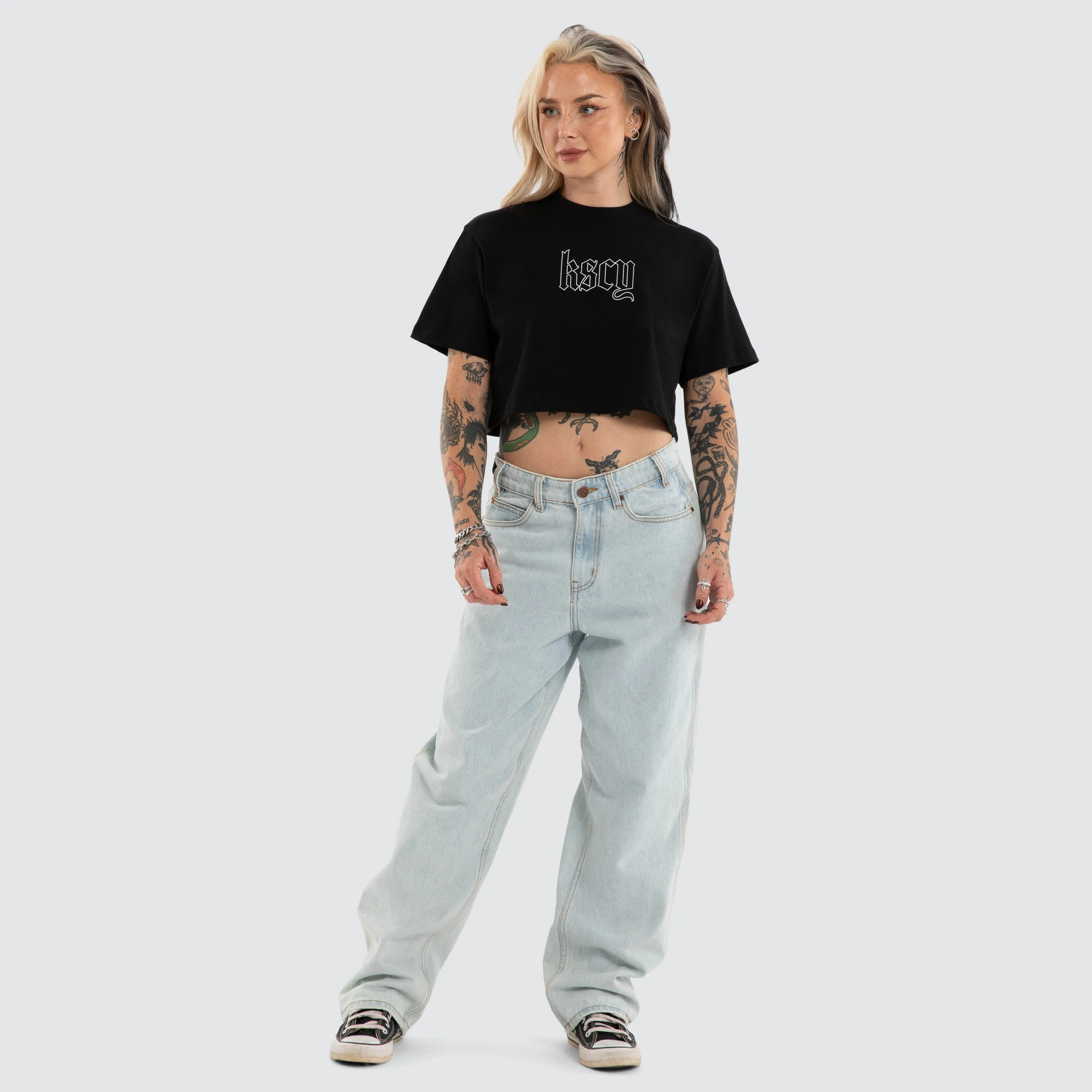 Seraphina Crop Tee Jet Black sold by Neverland product image thumbnail 3
