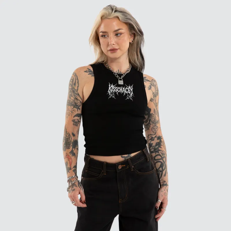 Iris Rib Tank Jet Black sold by Neverland