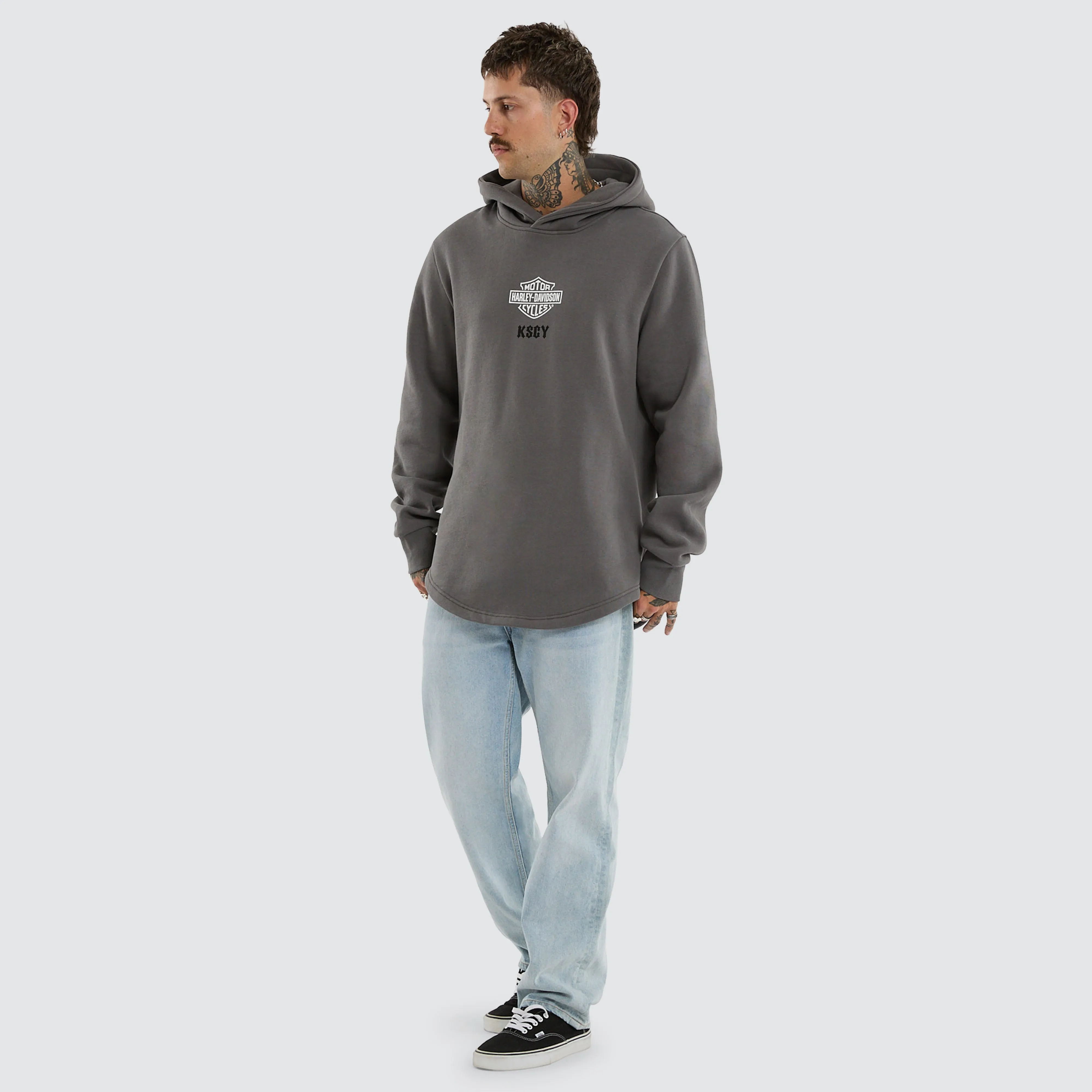 Hog Dual Curved Hoodie Charcoal sold by Neverland product image thumbnail 2