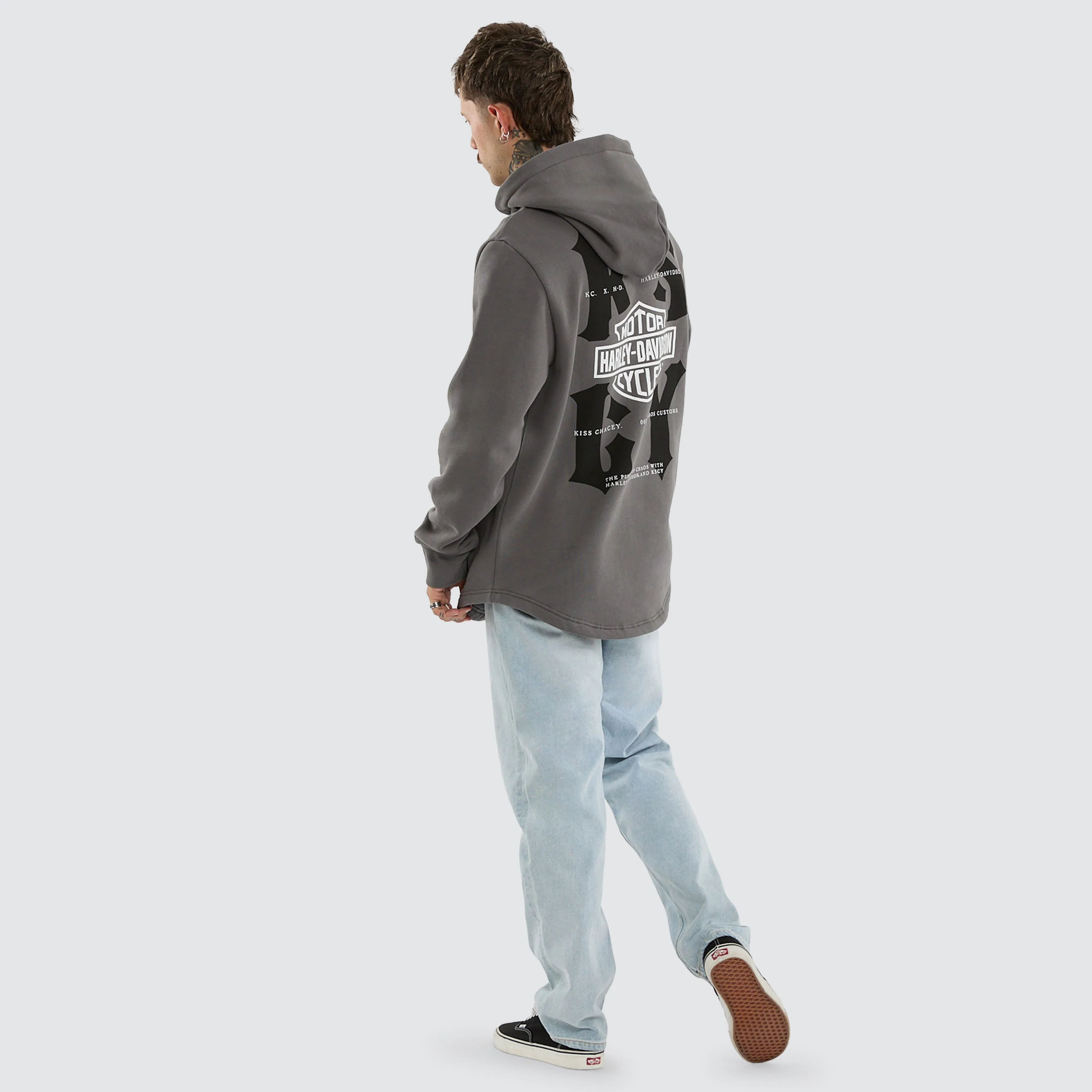 Hog Dual Curved Hoodie Charcoal sold by Neverland product image thumbnail 4