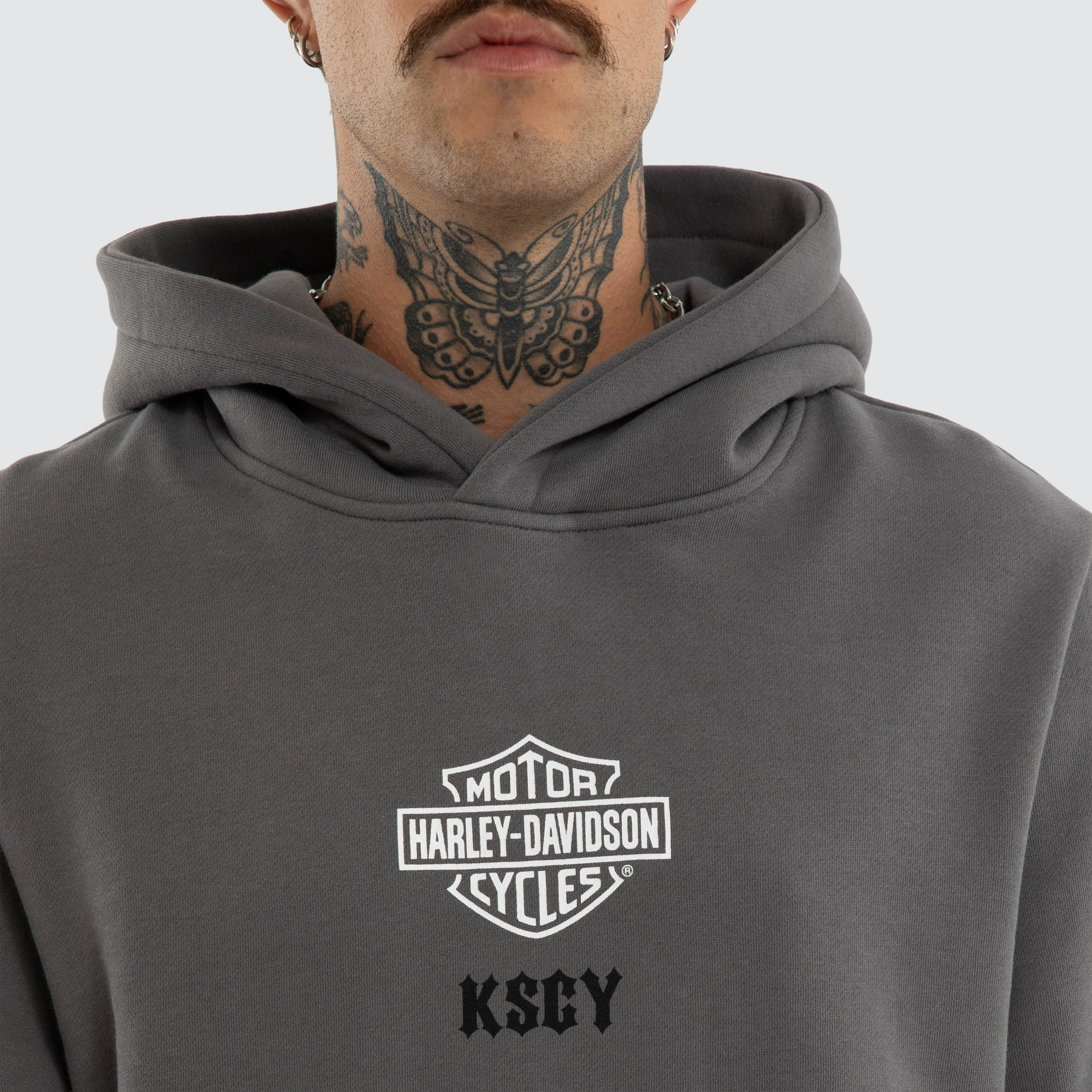 Hog Dual Curved Hoodie Charcoal sold by Neverland product image thumbnail 3