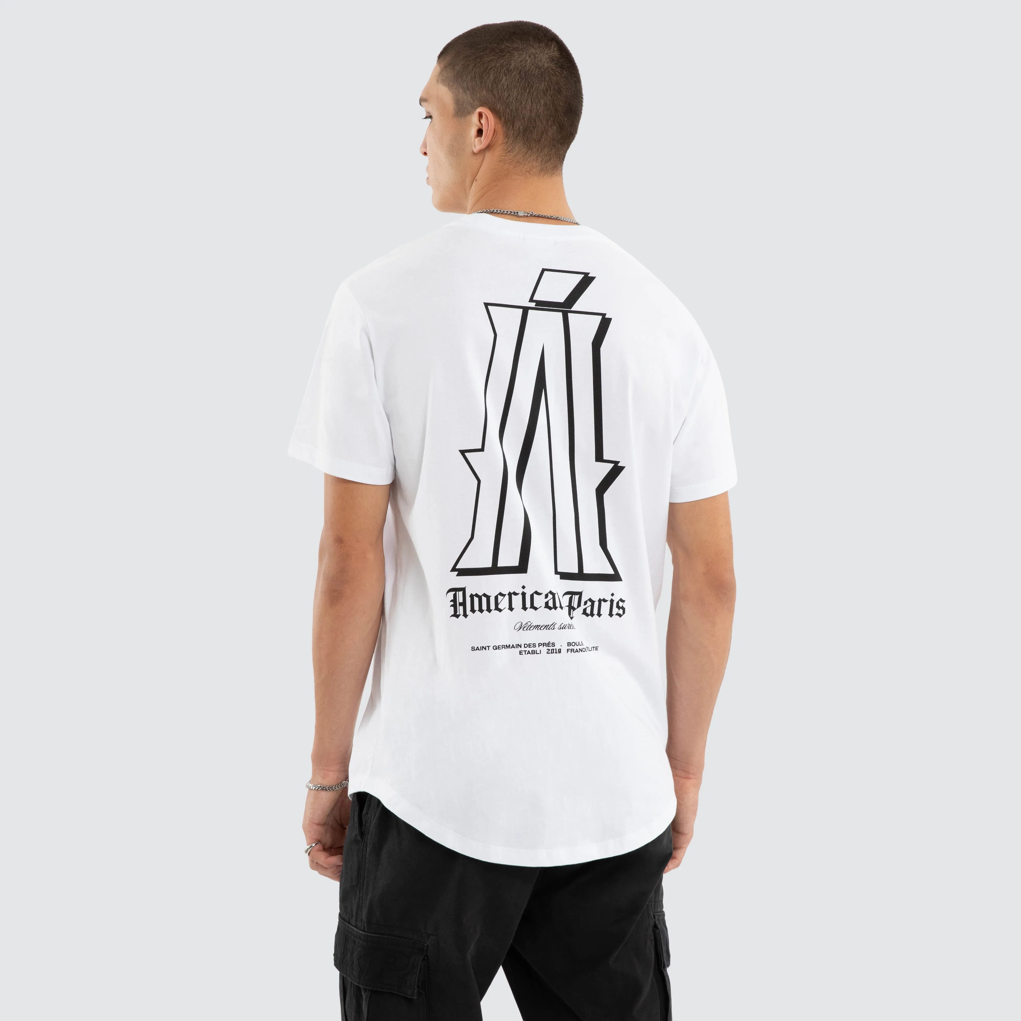 Pressure Dual Curved Tee Optical White sold by Neverland