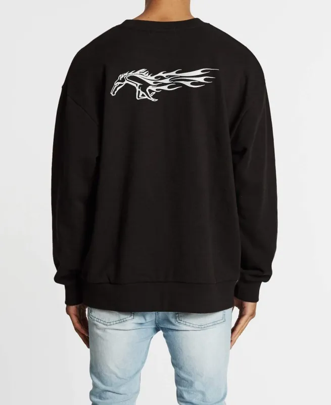 Wild Side Relaxed Fit Jumper Jet Black sold by Neverland