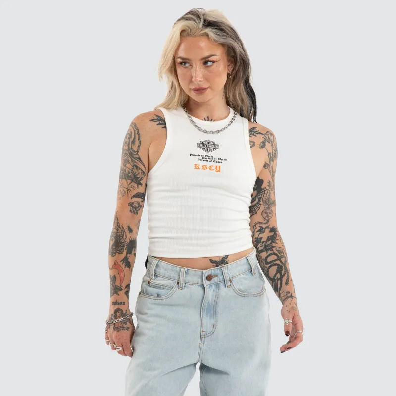 Tune Rib Tank Natural White made by Neverland