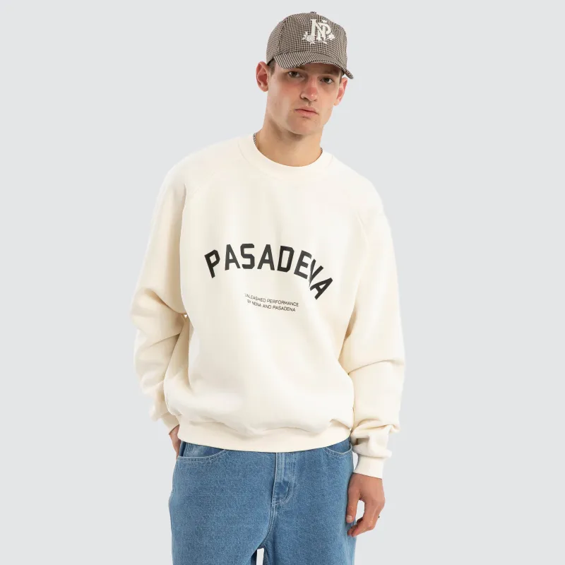 Rich Raglan Fleece Crew Warm White Gardenia made by Nena and Pasadena