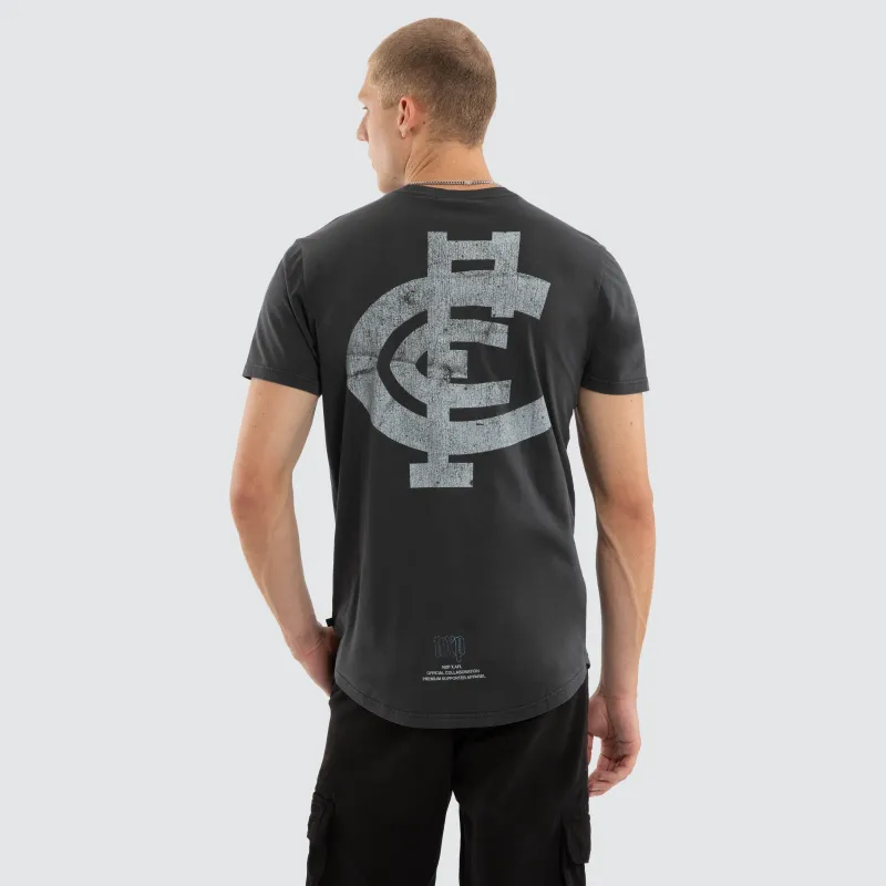 Carlton Blues AFL Active Vintage Tee Pigment Asphalt made by Neverland