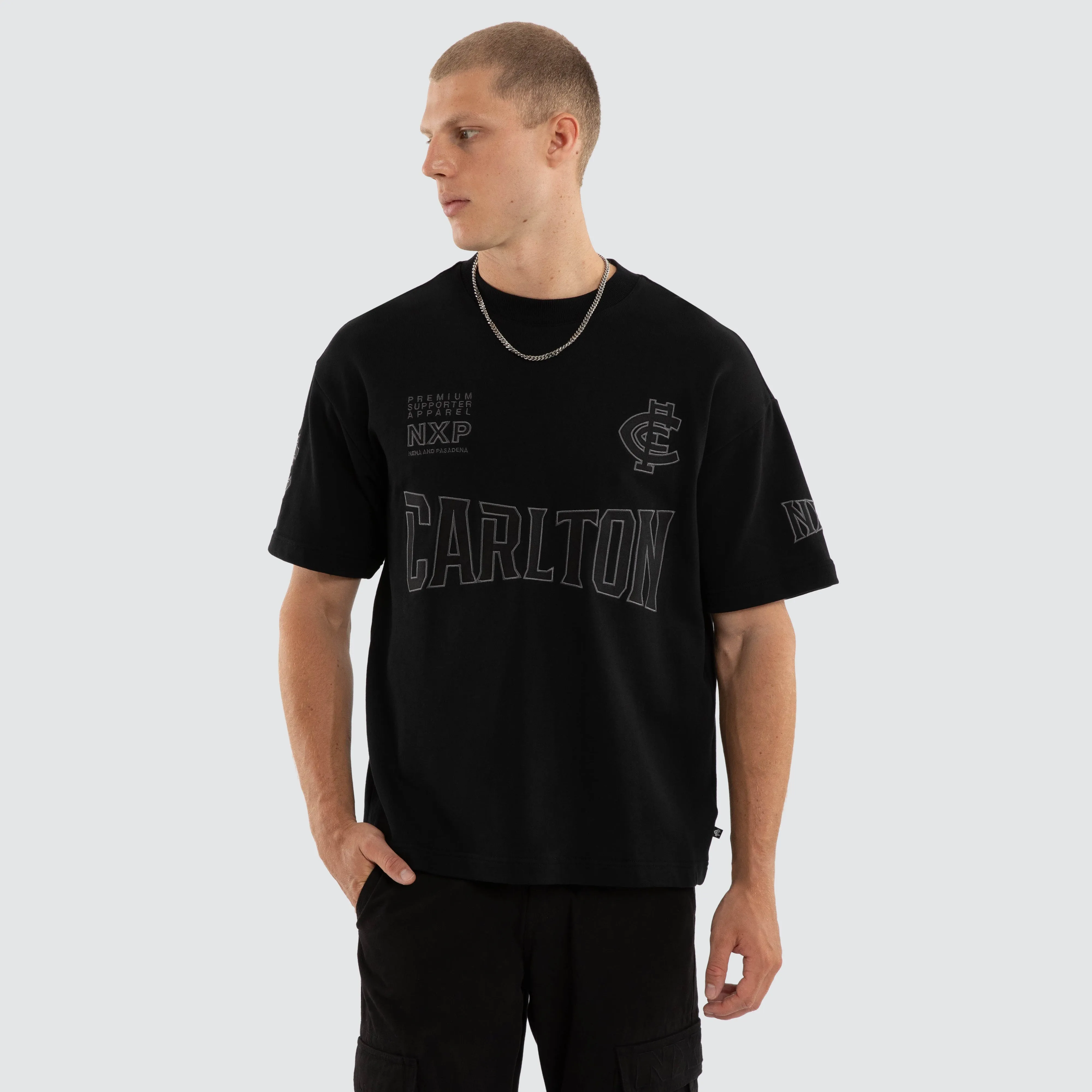 Carlton Blues AFL Perform Loopback Tee Jet Black sold by Neverland product image thumbnail 2