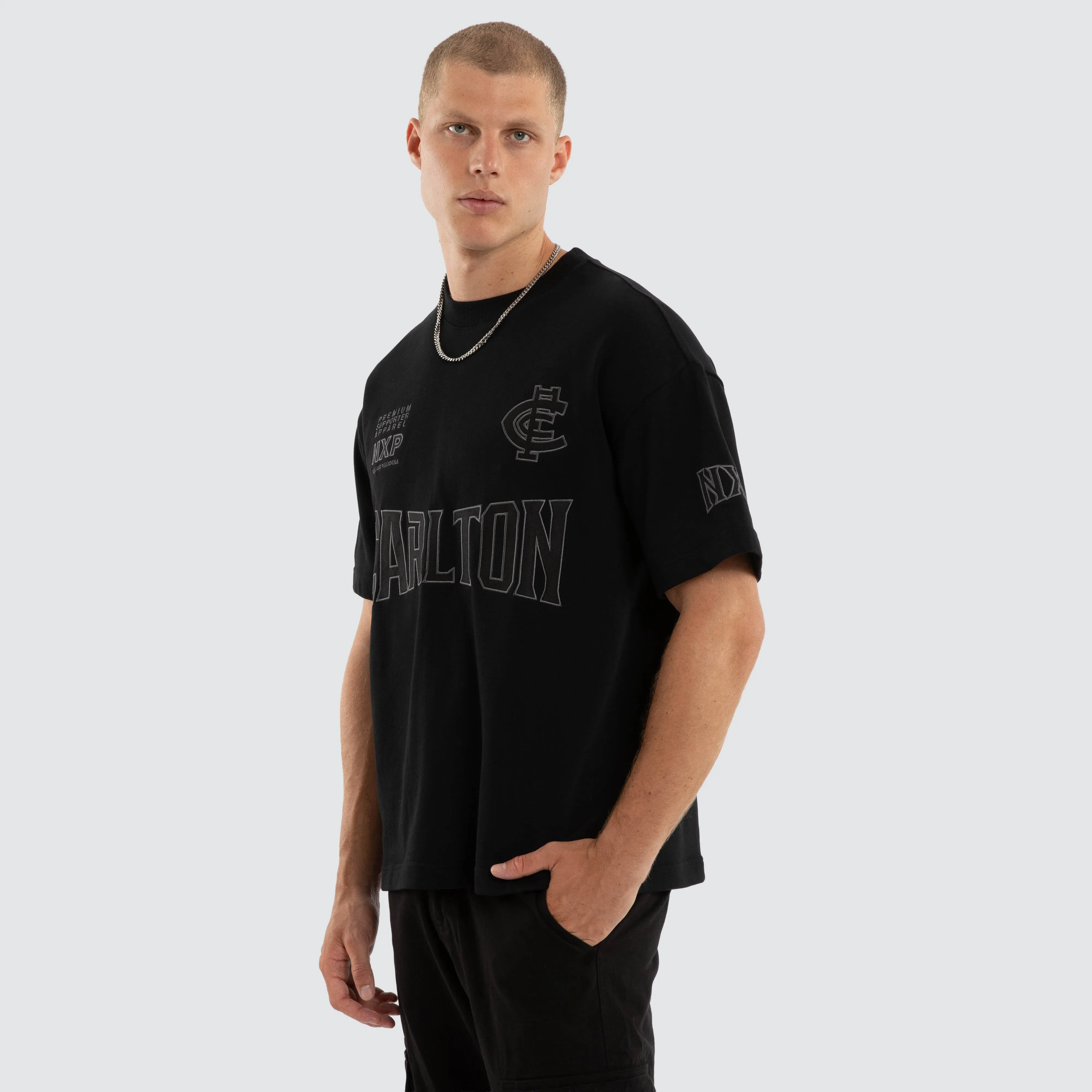 Carlton Blues AFL Perform Loopback Tee Jet Black sold by Neverland product image thumbnail 4