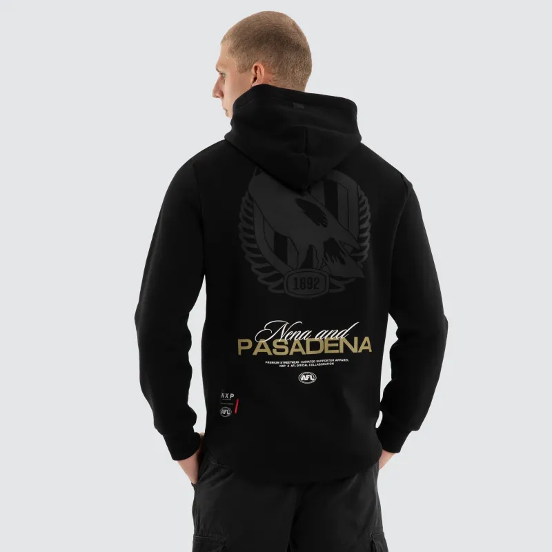 Collingwood Magpies AFL Recovery Hoodie Jet Black made by Neverland