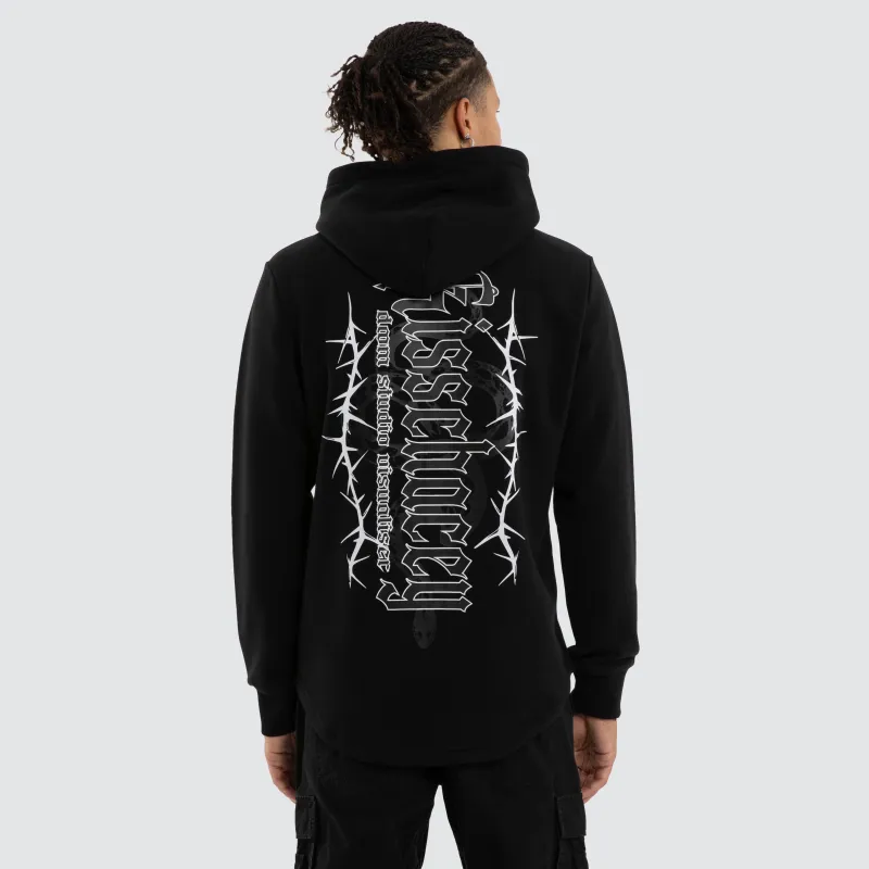 Risen Dual Curved Hoodie Jet Black made by Neverland