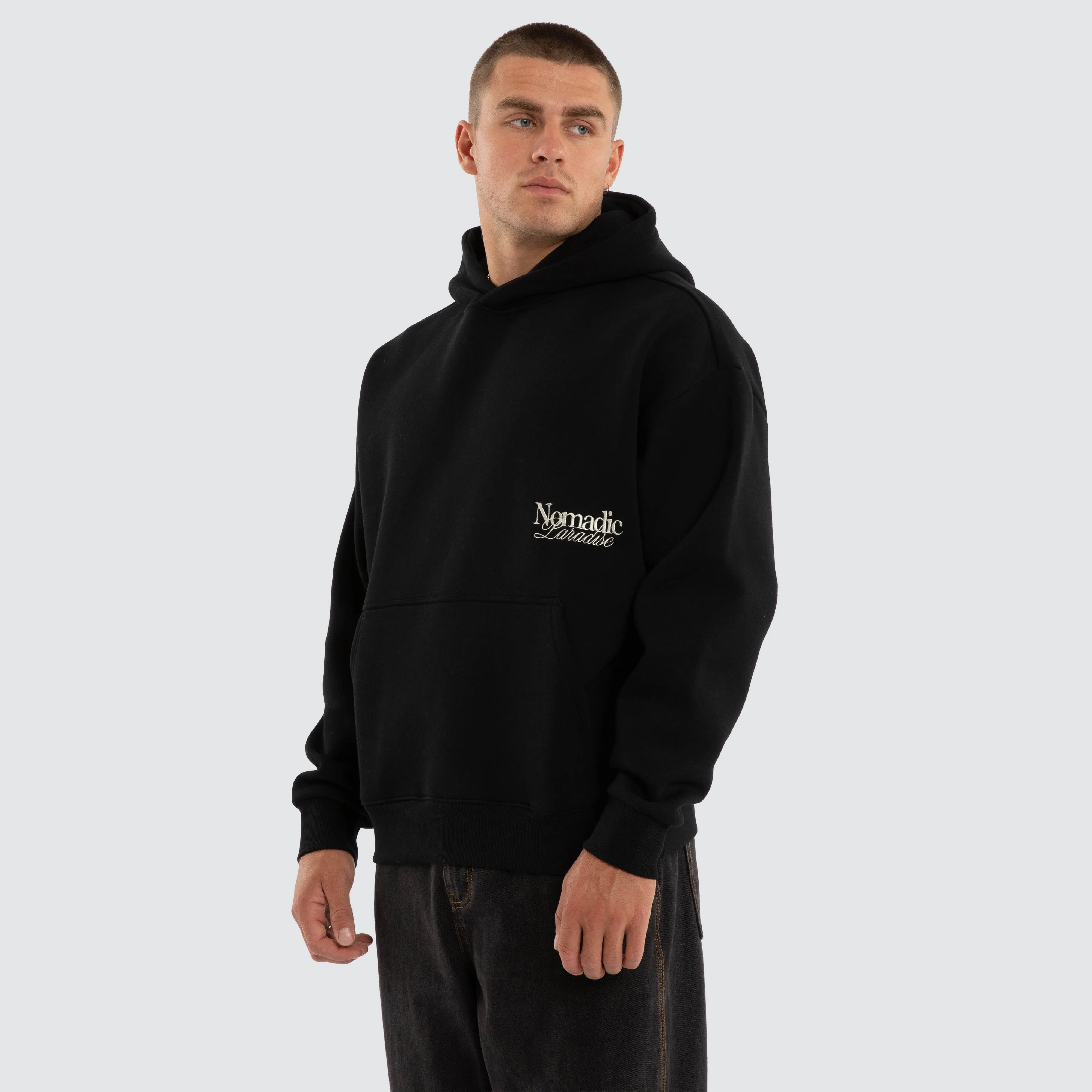 Retreat Oversized Hoodie Jet Black sold by Neverland product image thumbnail 3