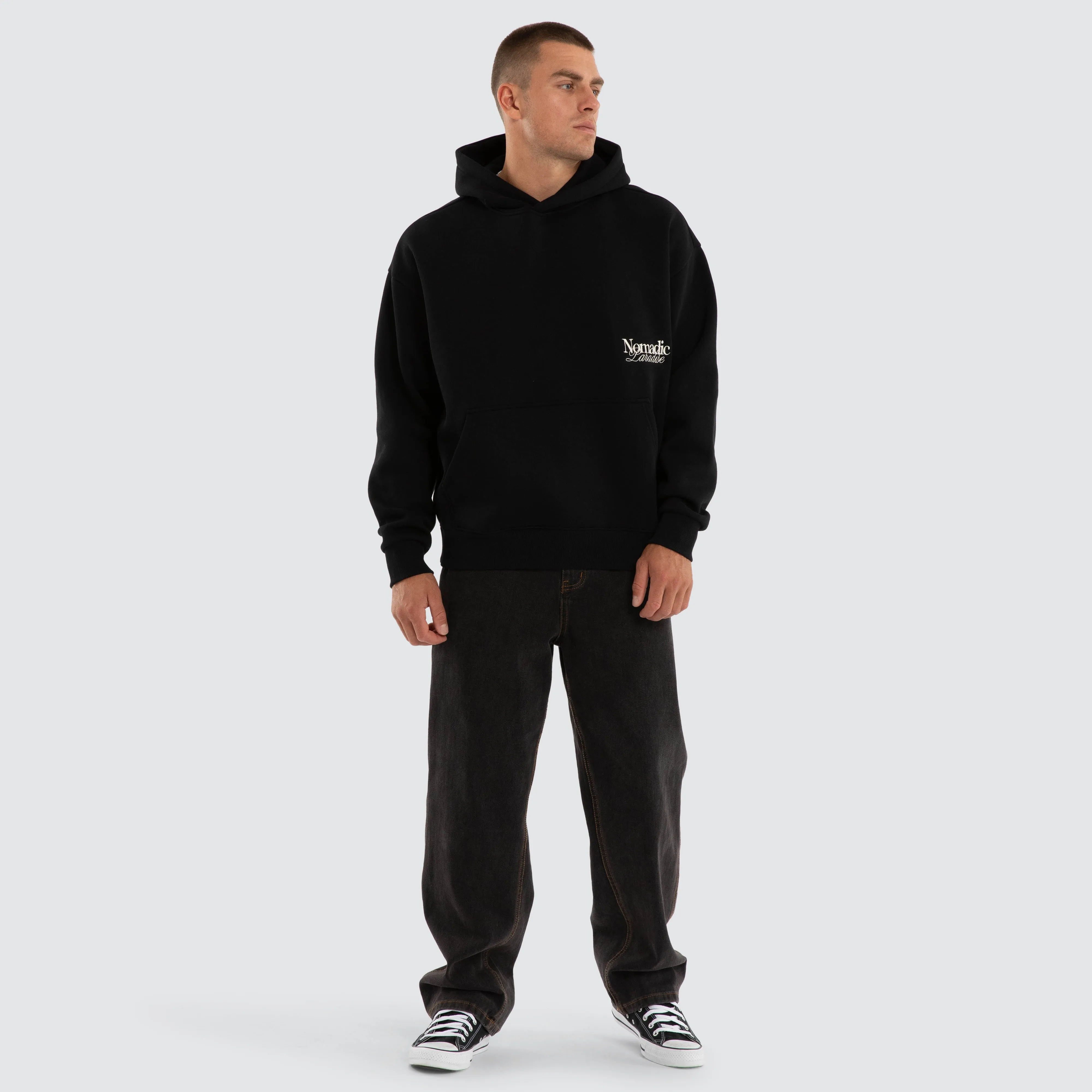 Retreat Oversized Hoodie Jet Black sold by Neverland product image thumbnail 5
