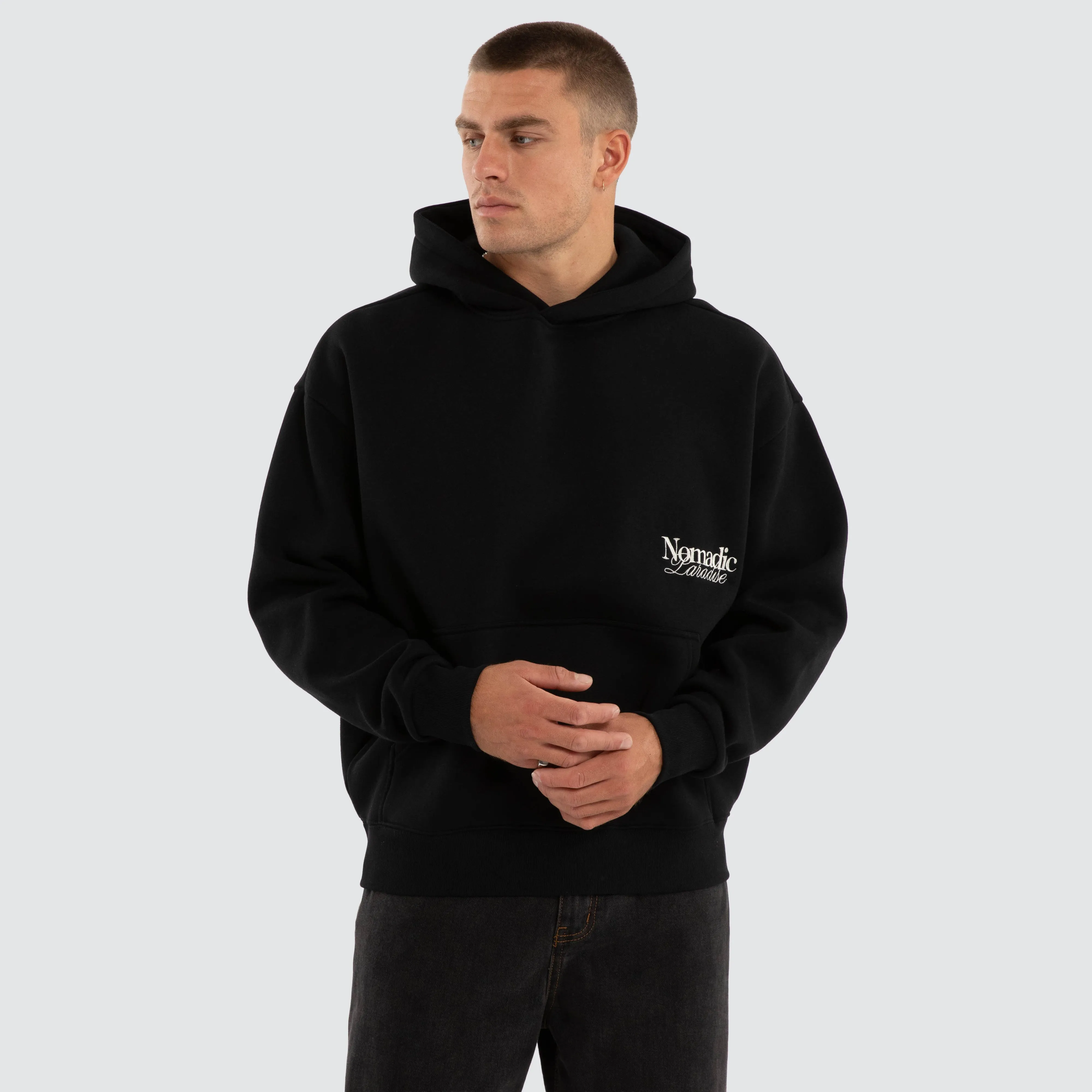 Retreat Oversized Hoodie Jet Black sold by Neverland