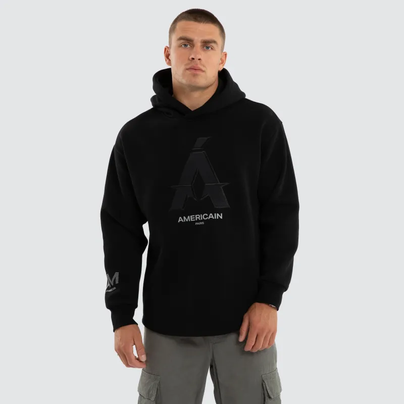 Motion Relax Dual Curve Hoodie Jet Black made by Neverland