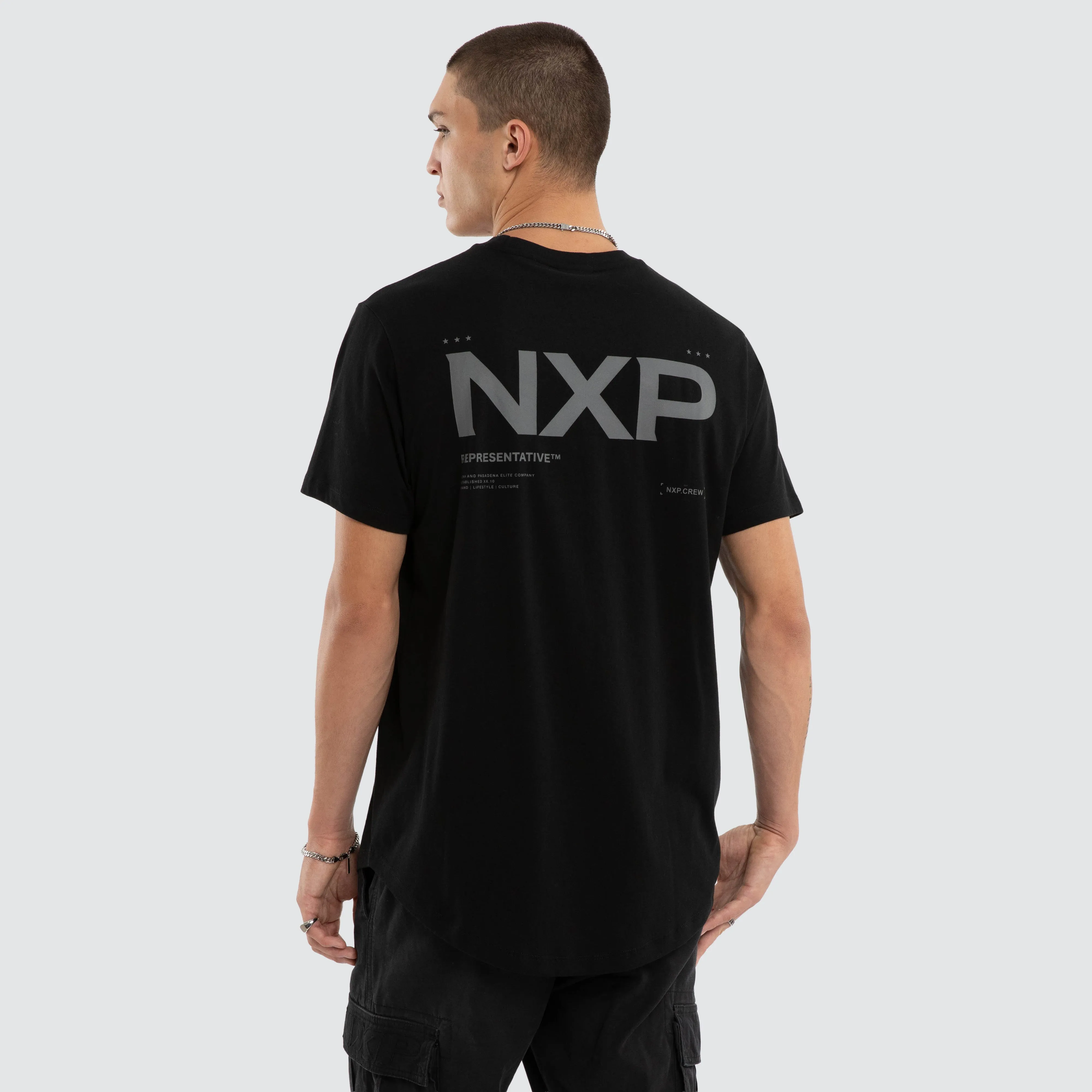 Crime Dual Curved Tee Jet Black sold by Neverland