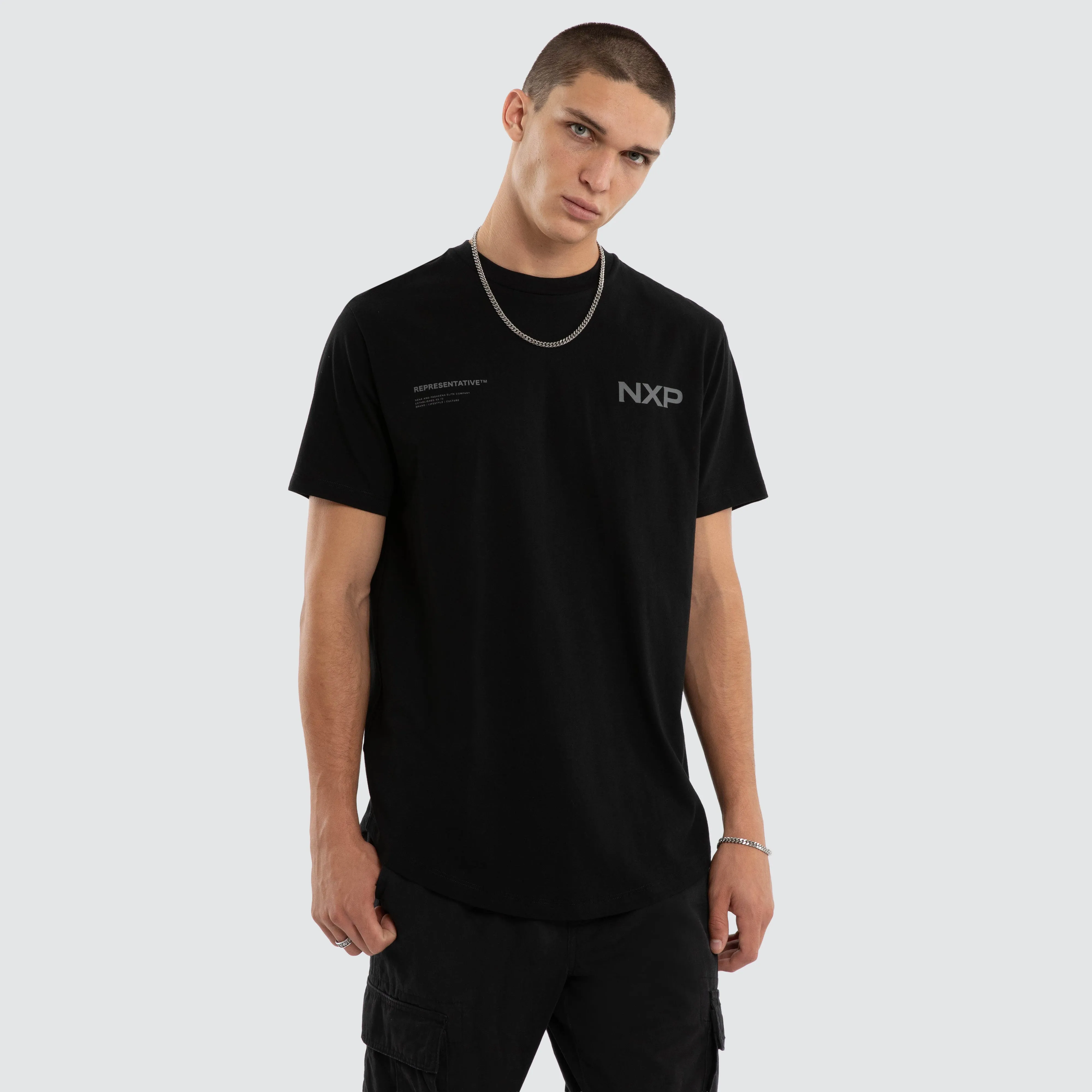 Crime Dual Curved Tee Jet Black sold by Neverland product image thumbnail 3