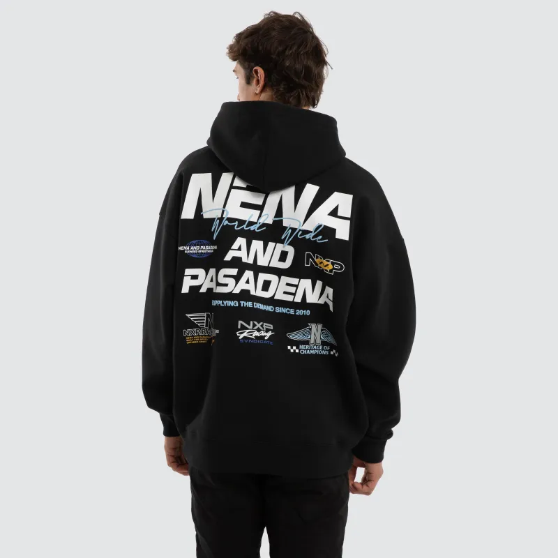 Network Box Fit Hoodie Anthracite Black made by Nena and Pasadena