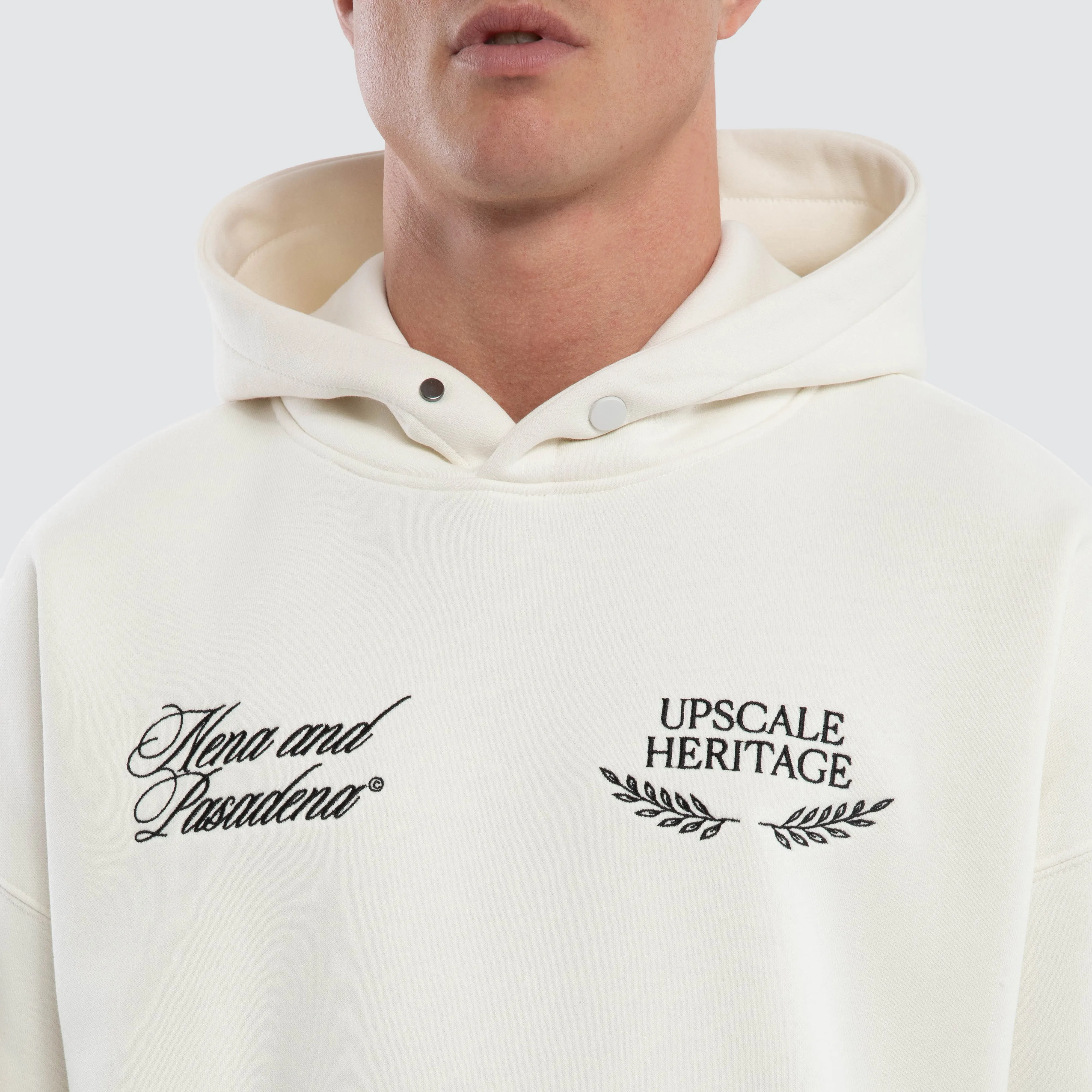 Etiquette Box Fit Hoodie Natural White sold by Neverland product image thumbnail 4