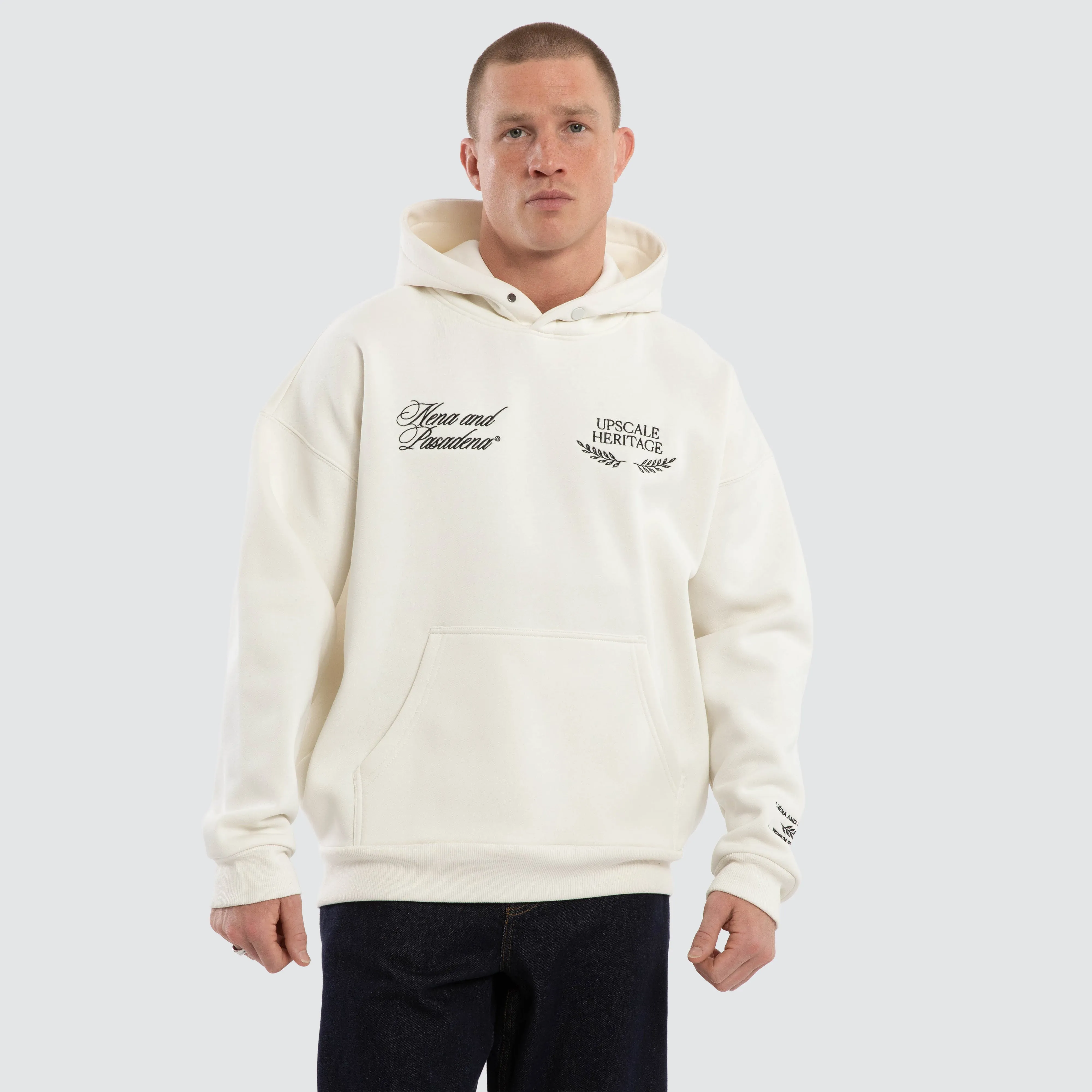 Etiquette Box Fit Hoodie Natural White sold by Neverland product image thumbnail 3