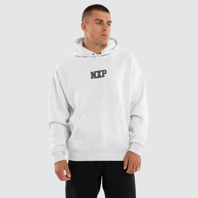 Foundation Box Fit Hoodie Snow Marle made by Nena and Pasadena