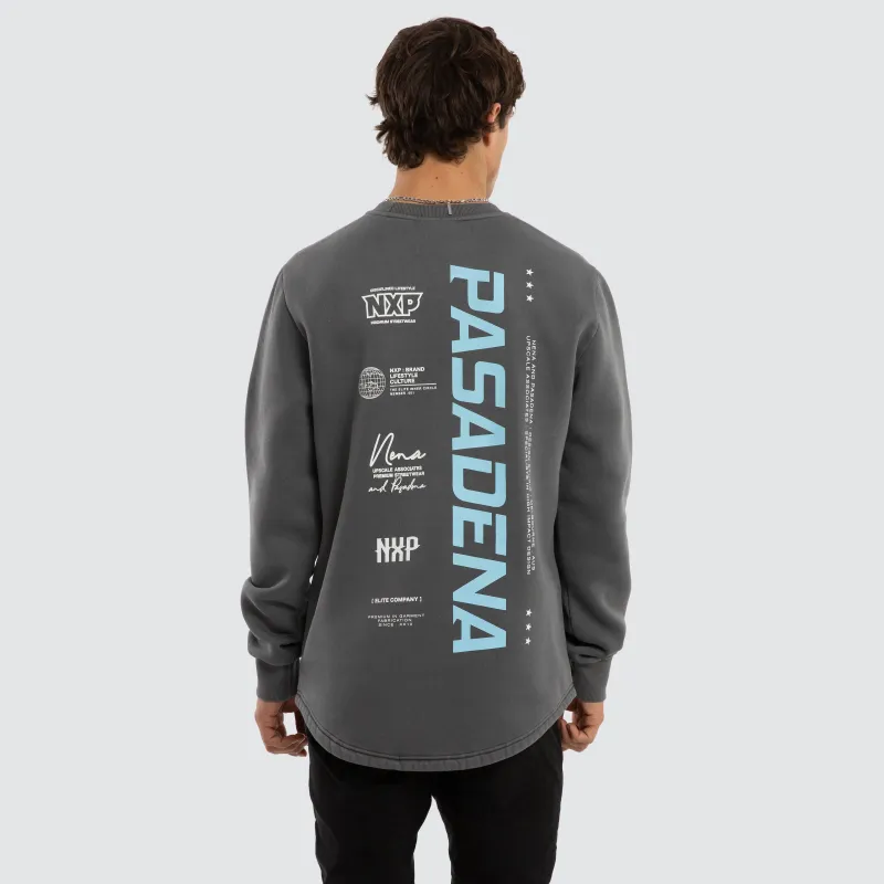 System Dual Curved Sweater Pigment Charcoal made by Nena and Pasadena