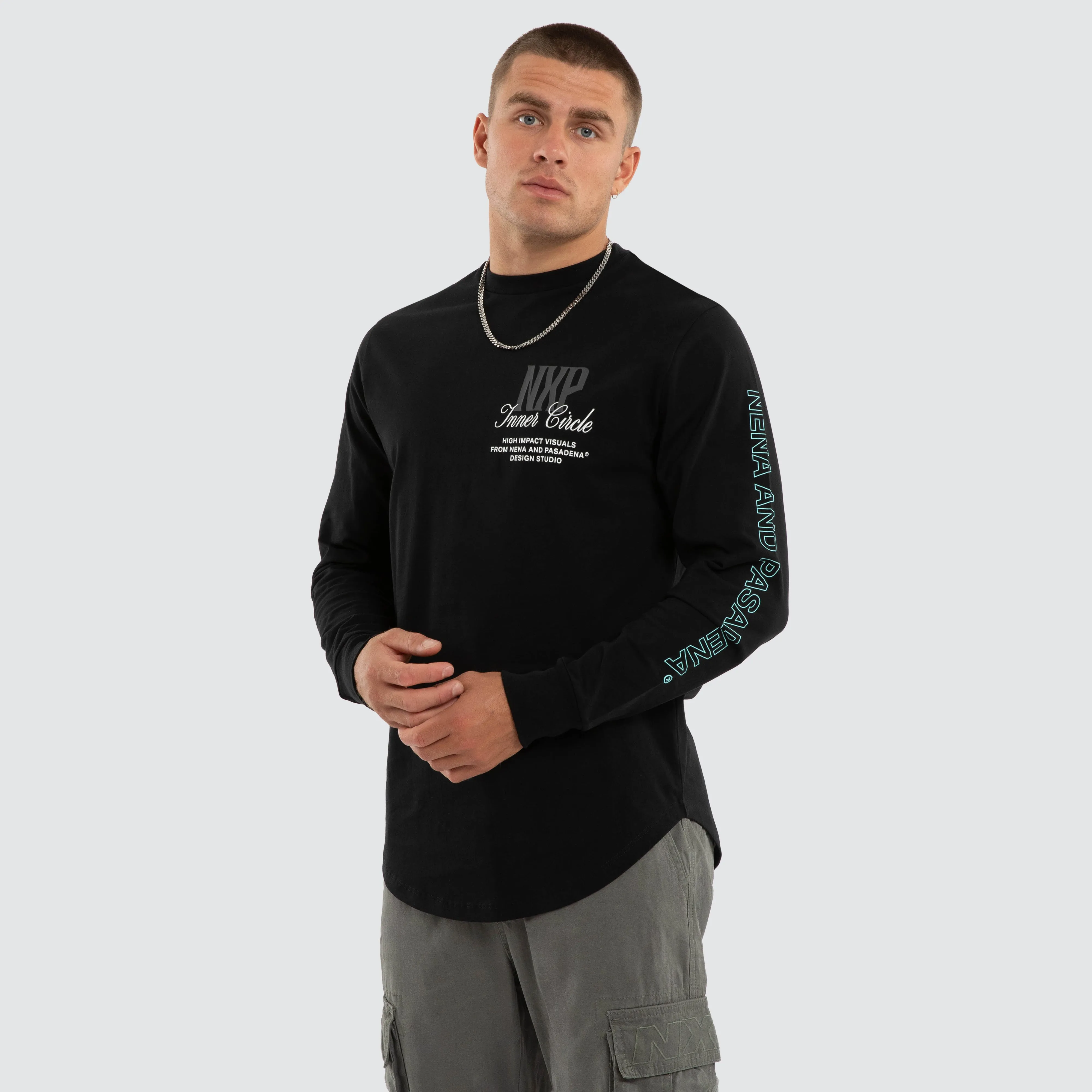 Dynamic Dual Curved Long Sleeve Tee Jet Black sold by Neverland product image thumbnail 4