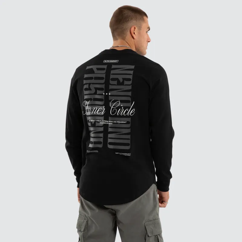 Dynamic Dual Curved Long Sleeve Tee Jet Black made by Nena and Pasadena