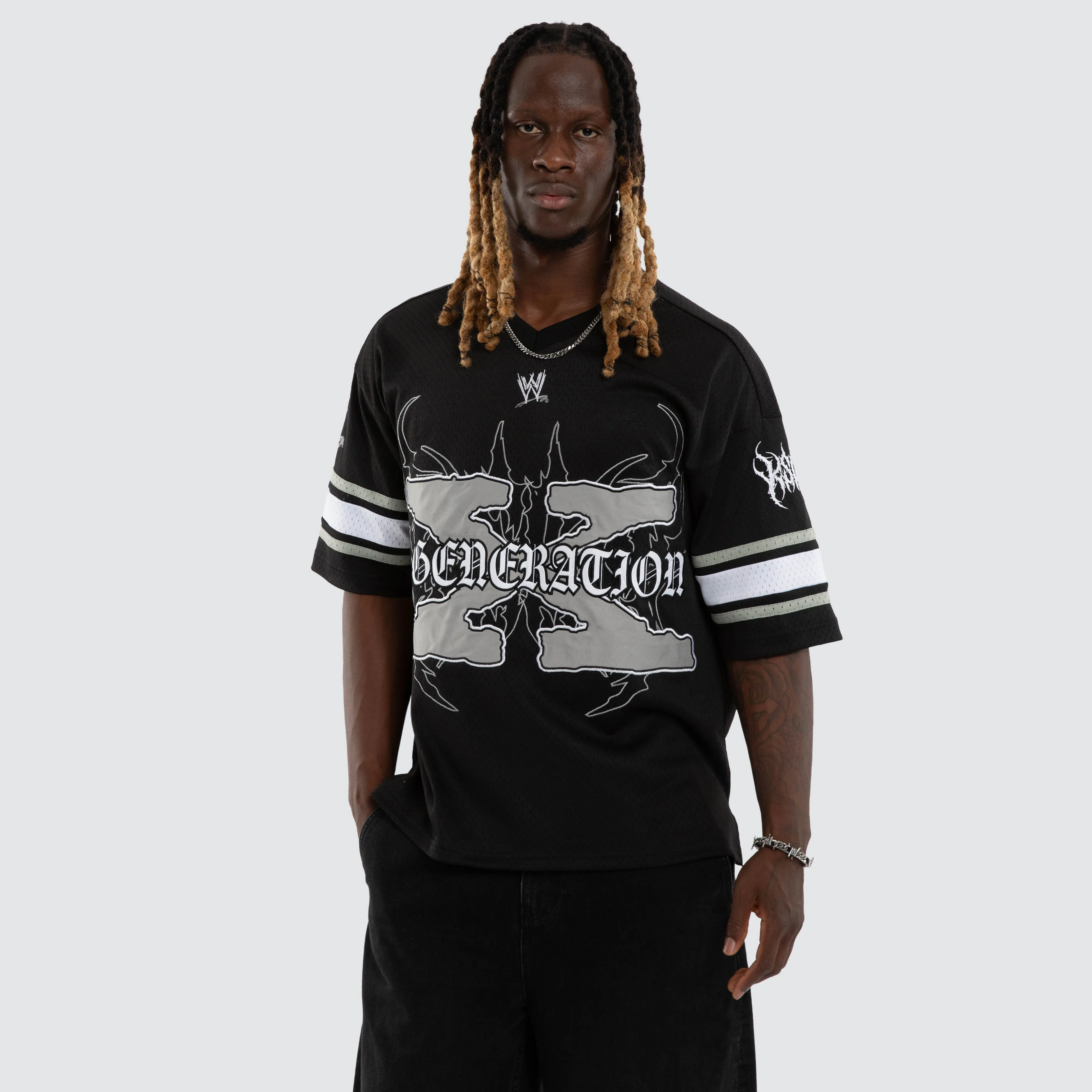 DX Mesh V-Neck Jersey Jet Black sold by Neverland product image thumbnail 3