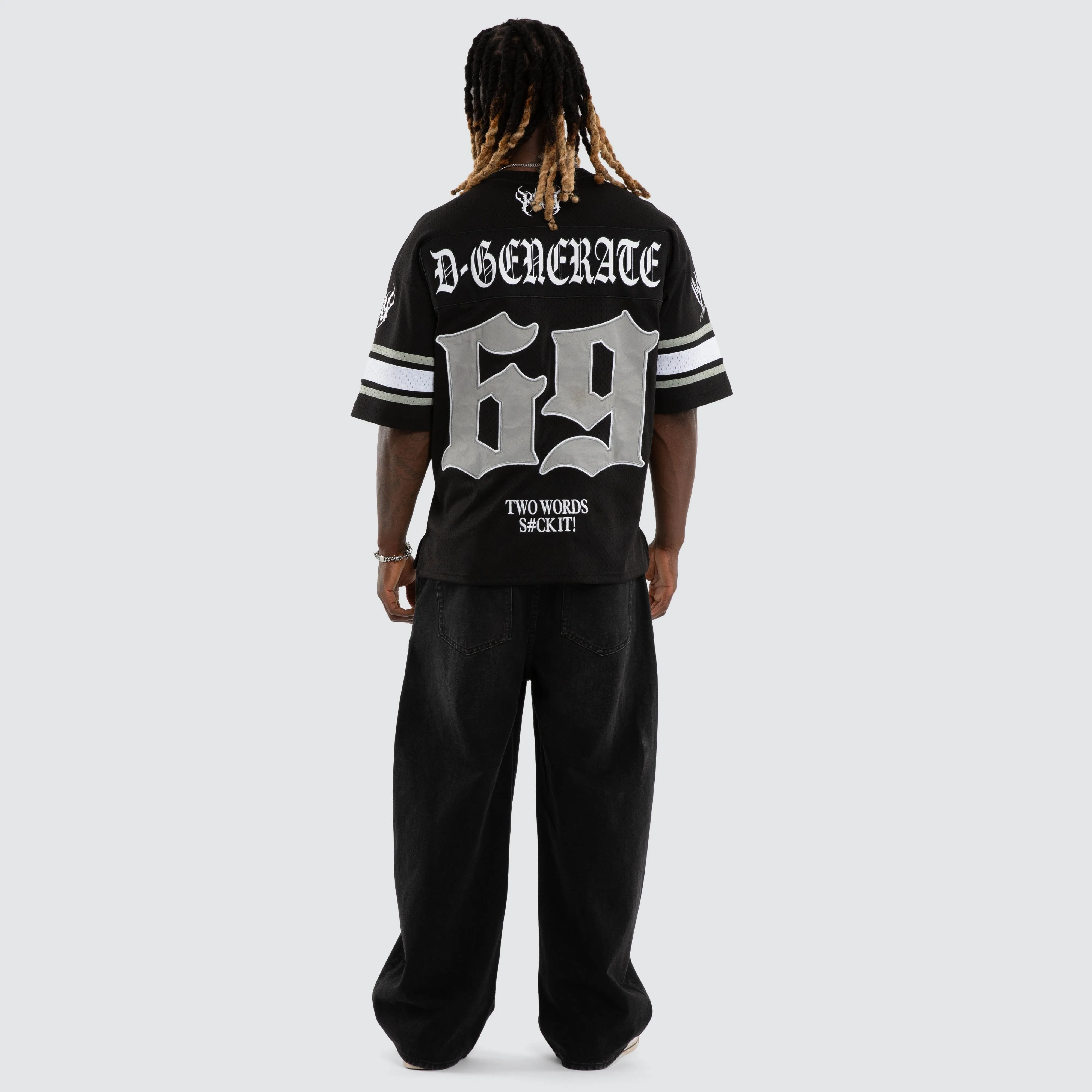 DX Mesh V-Neck Jersey Jet Black sold by Neverland product image thumbnail 5