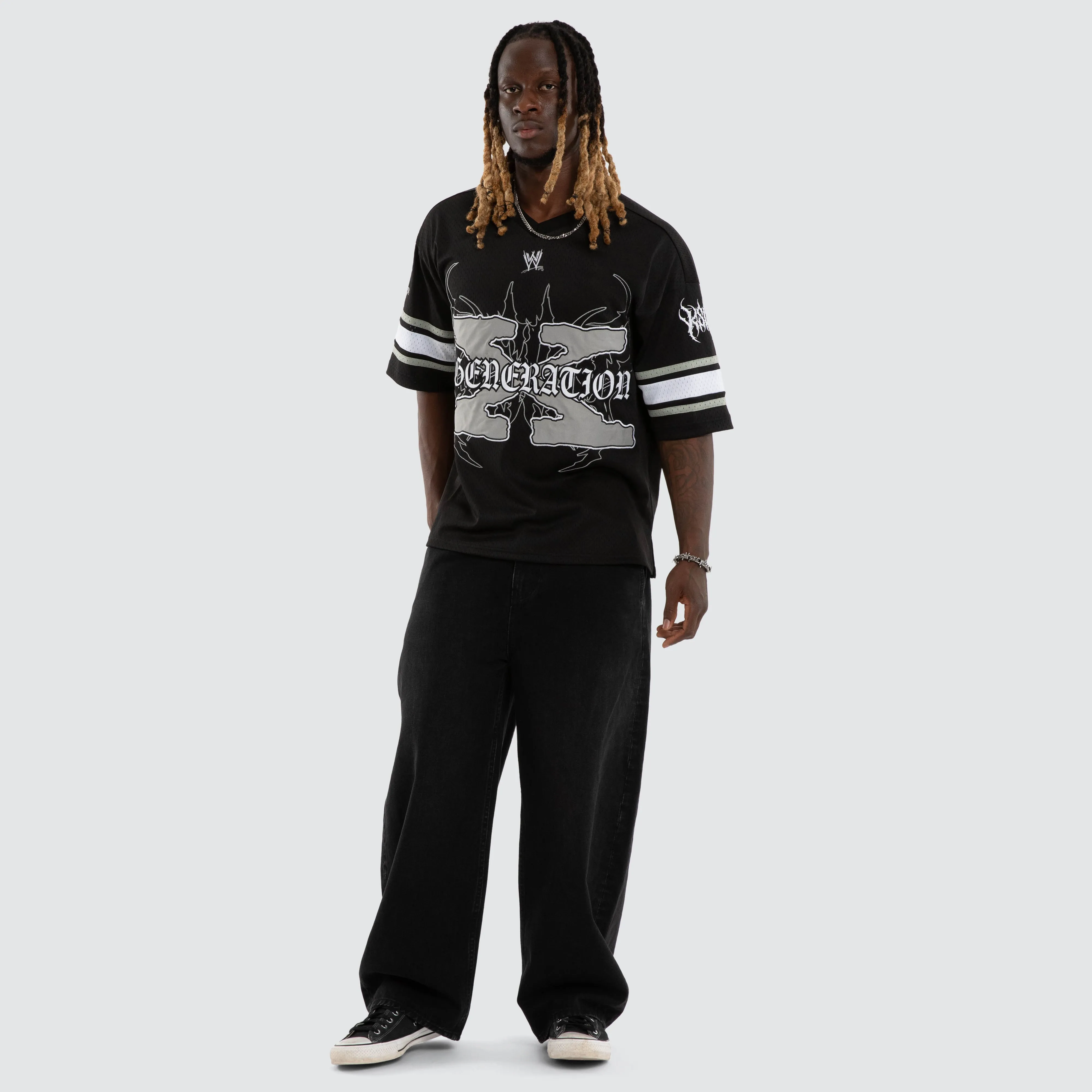 DX Mesh V-Neck Jersey Jet Black sold by Neverland product image thumbnail 2