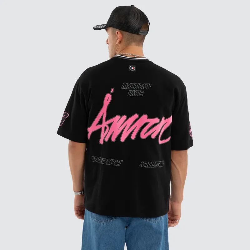 Neon Loopback Oversized Tee Jet Black made by Neverland