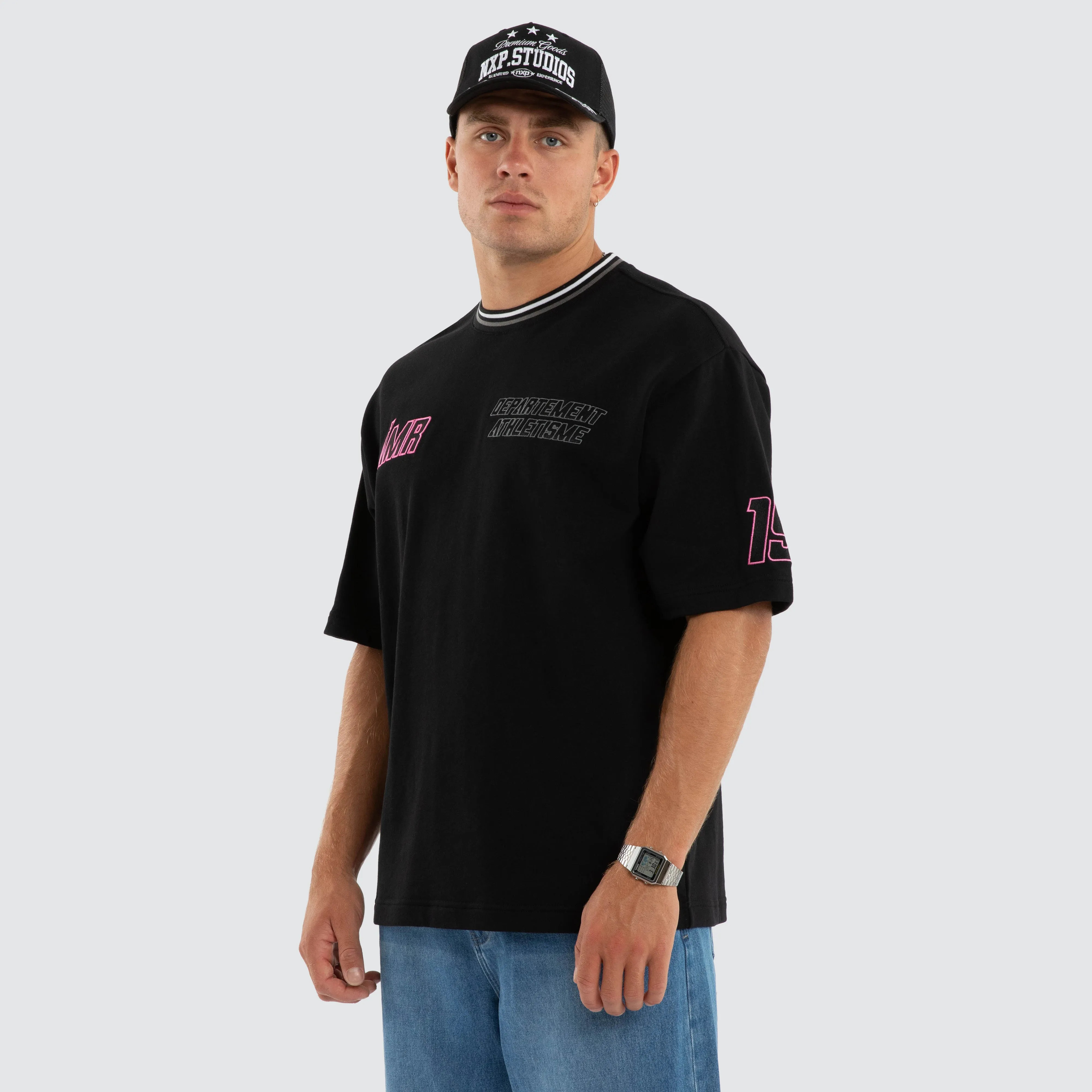 Neon Loopback Oversized Tee Jet Black sold by Neverland product image thumbnail 3