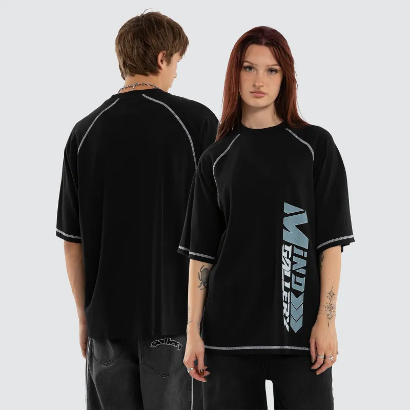 Step Raglan Raptor Tee Jet Black made by Neverland